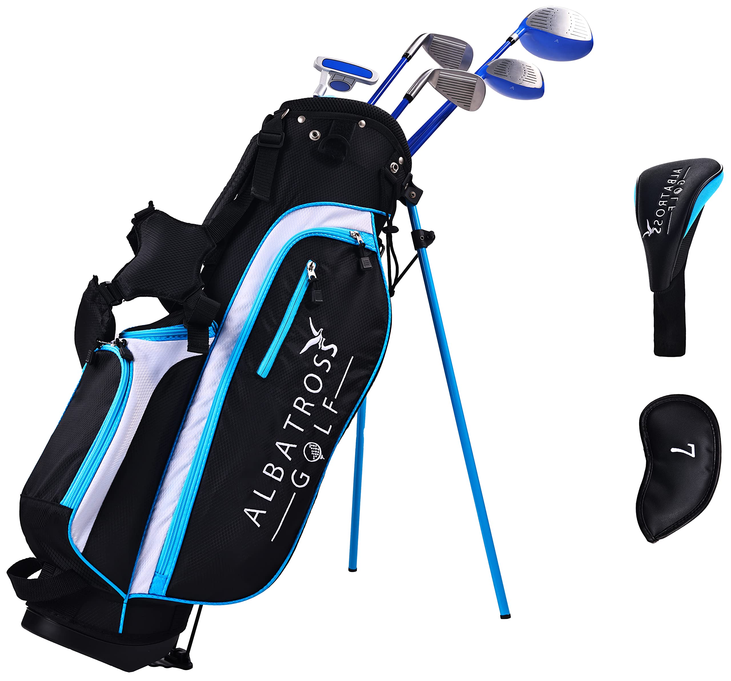 Junior Golf Club Set for Kids Ages 3-12 - 7 or 8 Piece Complete Set with Stand Bag (Right Hand) - Perfect for Beginners, Youth Golf Training & Junior Tournaments