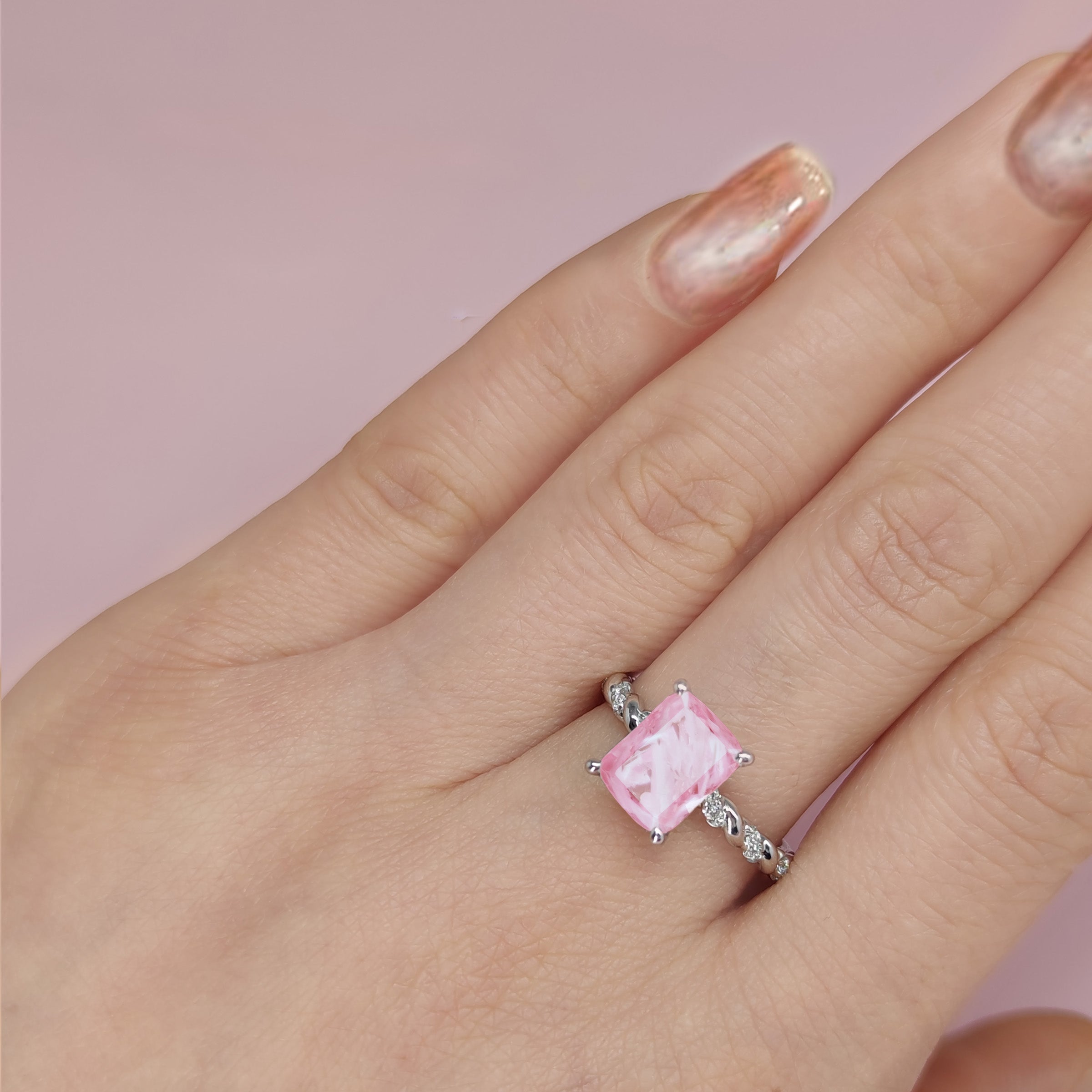 Twisted Elegance Band: Rectangular Twist Solid Gold Ring for Women | Pregnancy Test Jewelry | Perfect for Maternity Announcements, Baby Showers & Special Occasions