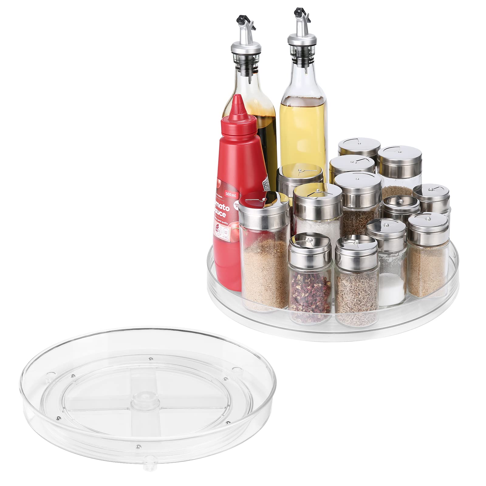 Puricon 2 Pack Clear Lazy Susan Turntable Organizer (12