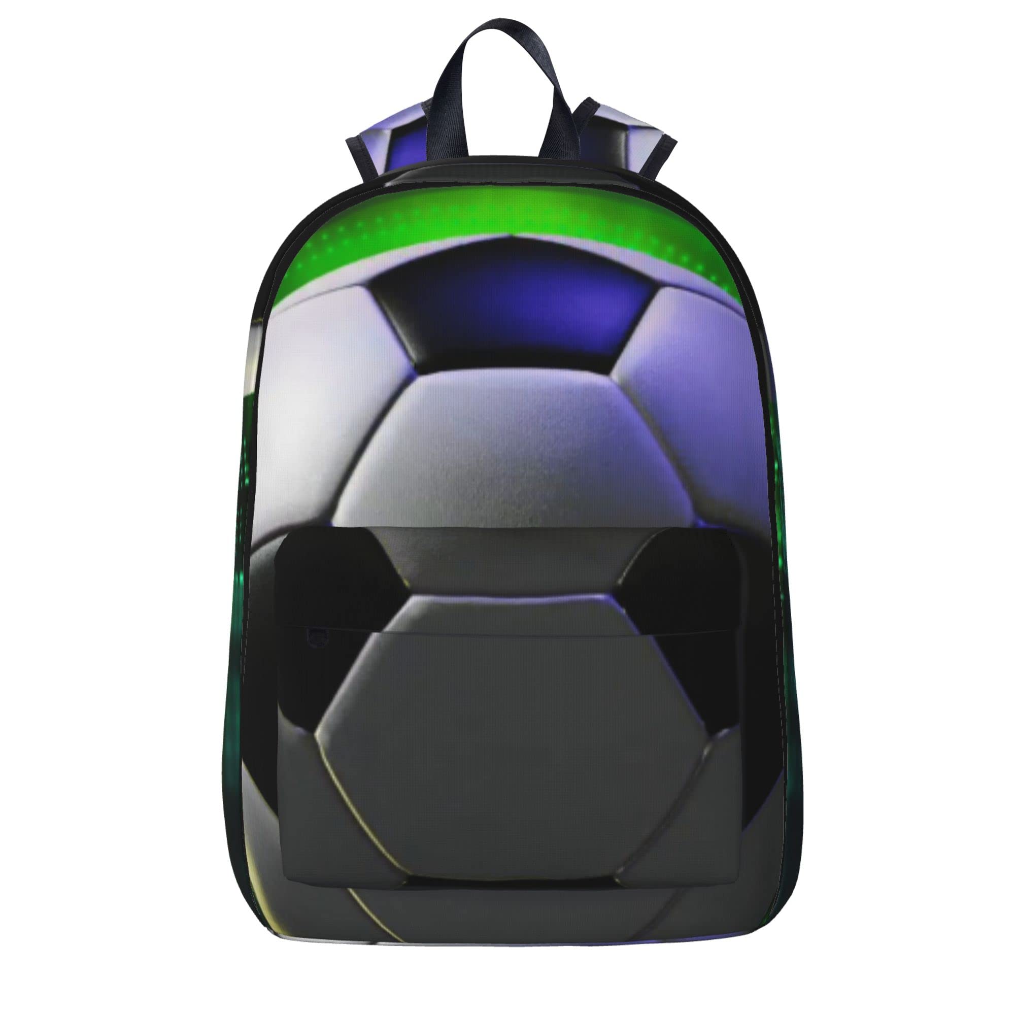 JZDACH Anti-Theft Laptop Backpack - Cool Soccer Football Design Bookbag for Teens, Middle & High School Students - Durable Travel Rucksack for Hiking, Picnic, Camping, College & Daily Commute