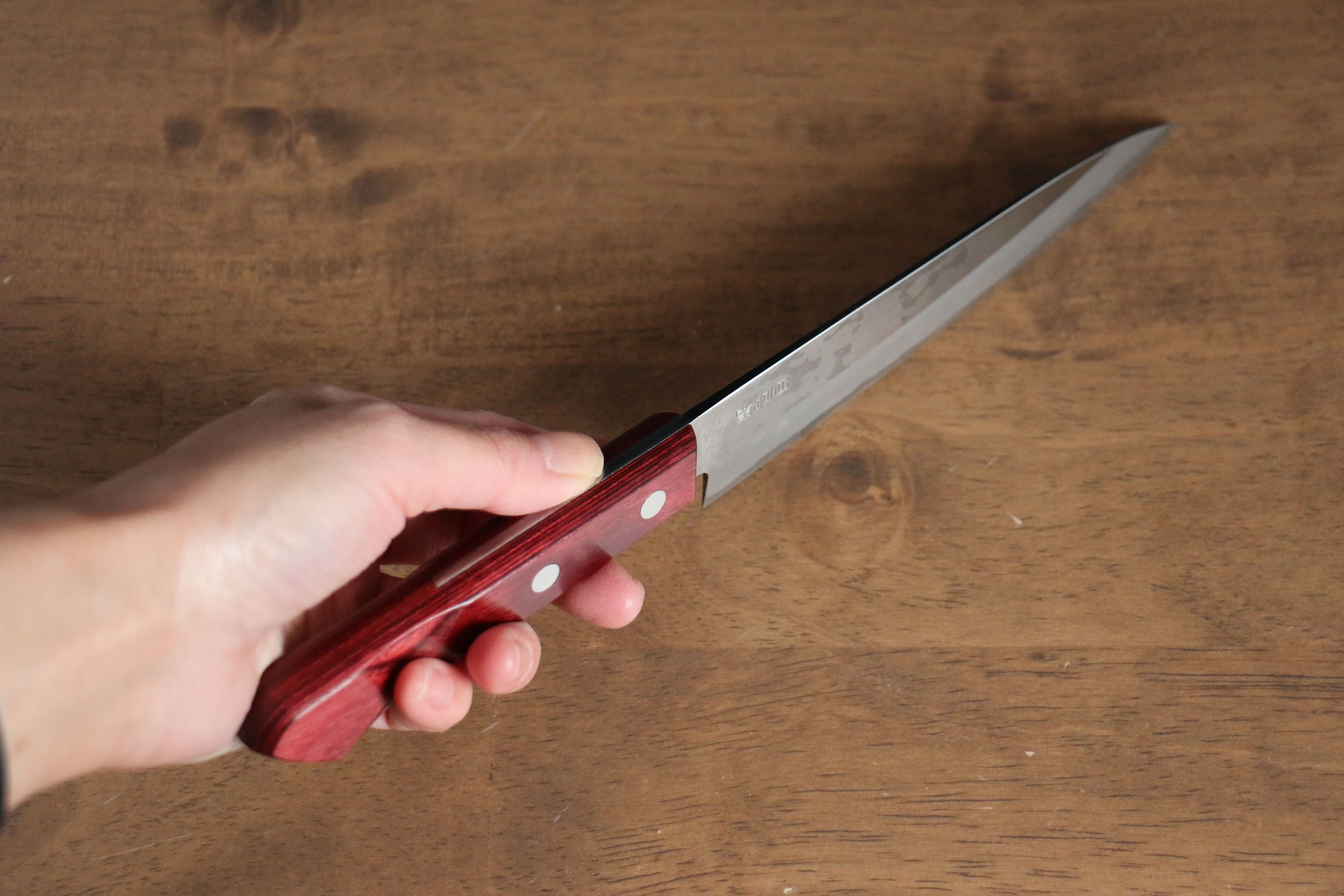 Nao Yamamoto White Steel No.2 Petty Utility Knife 150mm (6 Inch) - Red Pakkawood Handle - Japanese Kitchen Knife for Slicing, Peeling & Precision Cutting - Perfect for Chefs & Home Cooking