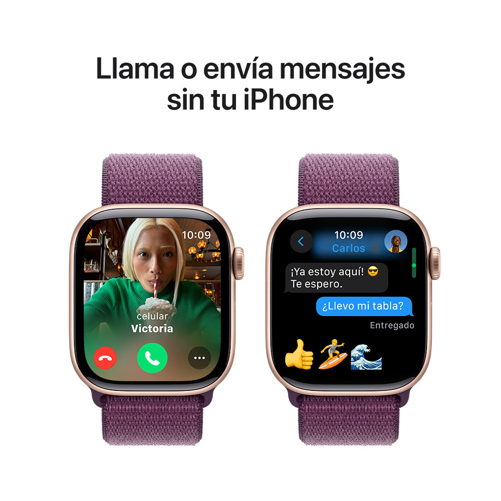 Apple Watch Series 10 GPS 42mm Rose Gold Aluminum Case with Plum Sport Band - Perfect for Fitness Tracking, Running & Everyday Wear