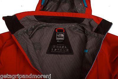 The North Face Men's Cymbiant Recco Fiery Red Cryptic Flash Dry Jacket - Size Small/Petite - Waterproof Windbreaker for Hiking, Camping & Outdoor Adventures