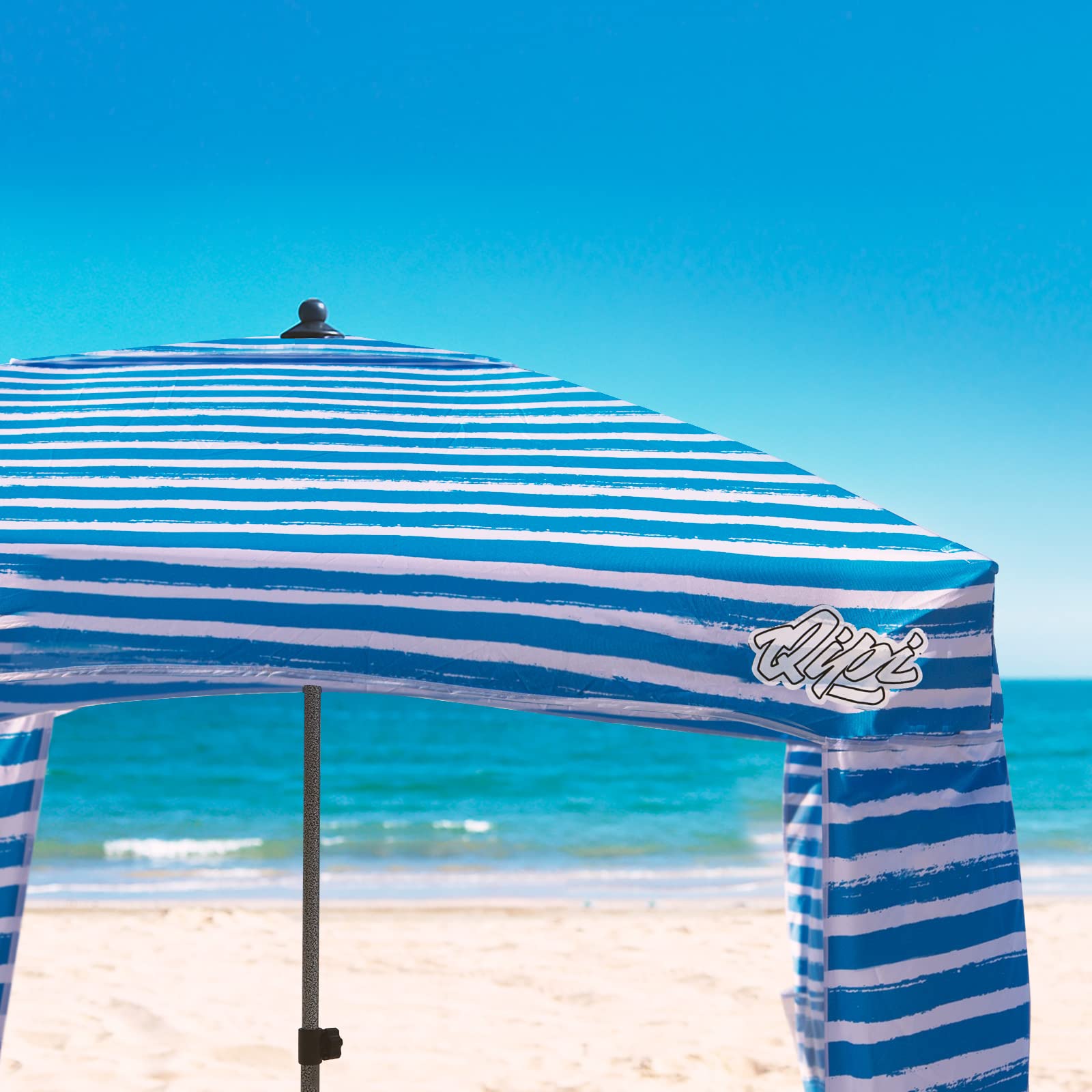 Qipi Beach Cabana - 6' x 6' Portable Sun Shelter with UPF 50+ UV Protection, Waterproof Canopy & Side Wall - Easy Setup Beach Tent for Family, Kids & Friends - Perfect for Beach Days, Picnics, Camping & Outdoor Adventures