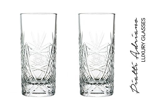Premium 36cl Crystal Long Drink Glasses - Handcrafted 