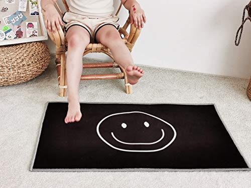 Non-Slip Round Baby Play Mat for Infants & Toddlers - Soft Nursery Floor Mat for Crawling, Tummy Time & Playroom - Safe & Comfortable Playmat for Bedroom, Living Room & Daycare (Black) - Perfect for Early Childhood Development & Sensory Play