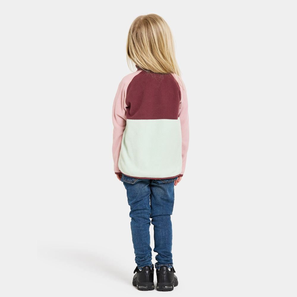 Didriksons Monte Half Button Kids Fleece Jacket - Soft & Warm Pale Mint Green Outerwear for Boys & Girls | Perfect for School, Playground & Outdoor Adventures