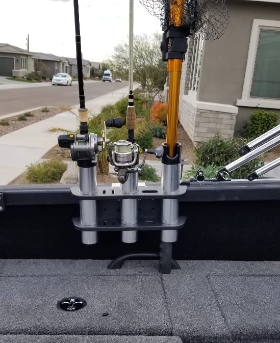 Brocraft 3-Rod Storage System for Alumacraft & AlumaTrac Boats - Heavy Duty Fishing Rod Holder Bracket - Perfect for Trolling, Bass Fishing & Offshore Angling