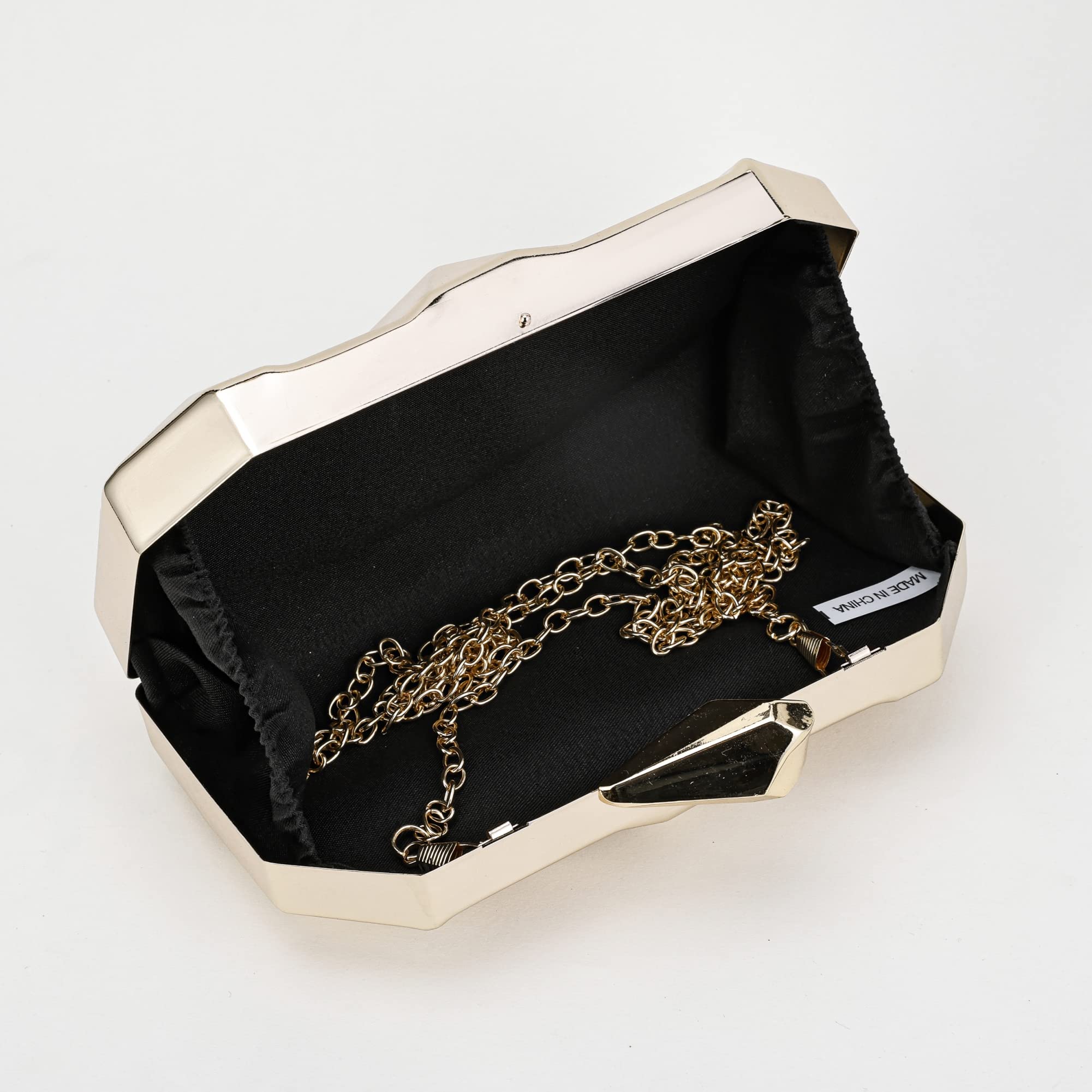 Stylish Geometric Evening Handbags for Women - Crossbody & Metal Clutch Purse with Chain - Perfect for Parties, Weddings & Night Out Events