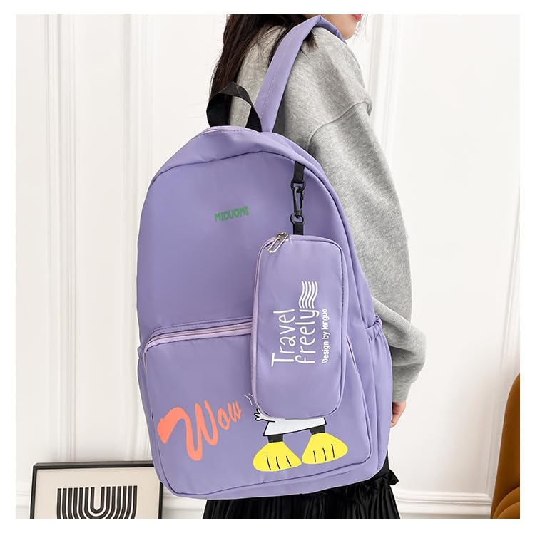 Stylish Waterproof Nylon Backpack for Teen Girls - Middle School Bookbag, Women's Fashion Travel Backpack with Ethnic Korean Design - Perfect for School, College, Travel & Daily Use