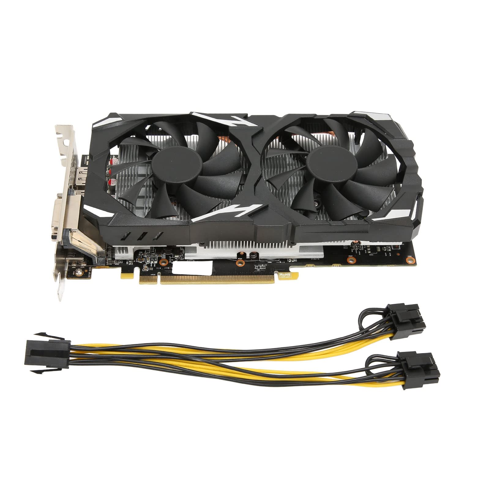 Bewinner RX580 8GB GDDR5 256-bit Gaming Graphics Card with Dual Fans (1284/7000MHz) - HDMI & 3x DP Ports for PC Gaming, Video Editing & Cryptocurrency Mining | High Performance Desktop GPU for Gamers & Content Creators