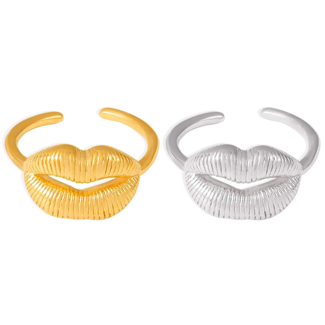 Quirky Kissing Lip Ring Stackable - A933 | Fun & Stylish Body Jewelry for Parties, Dates & Self-Expression