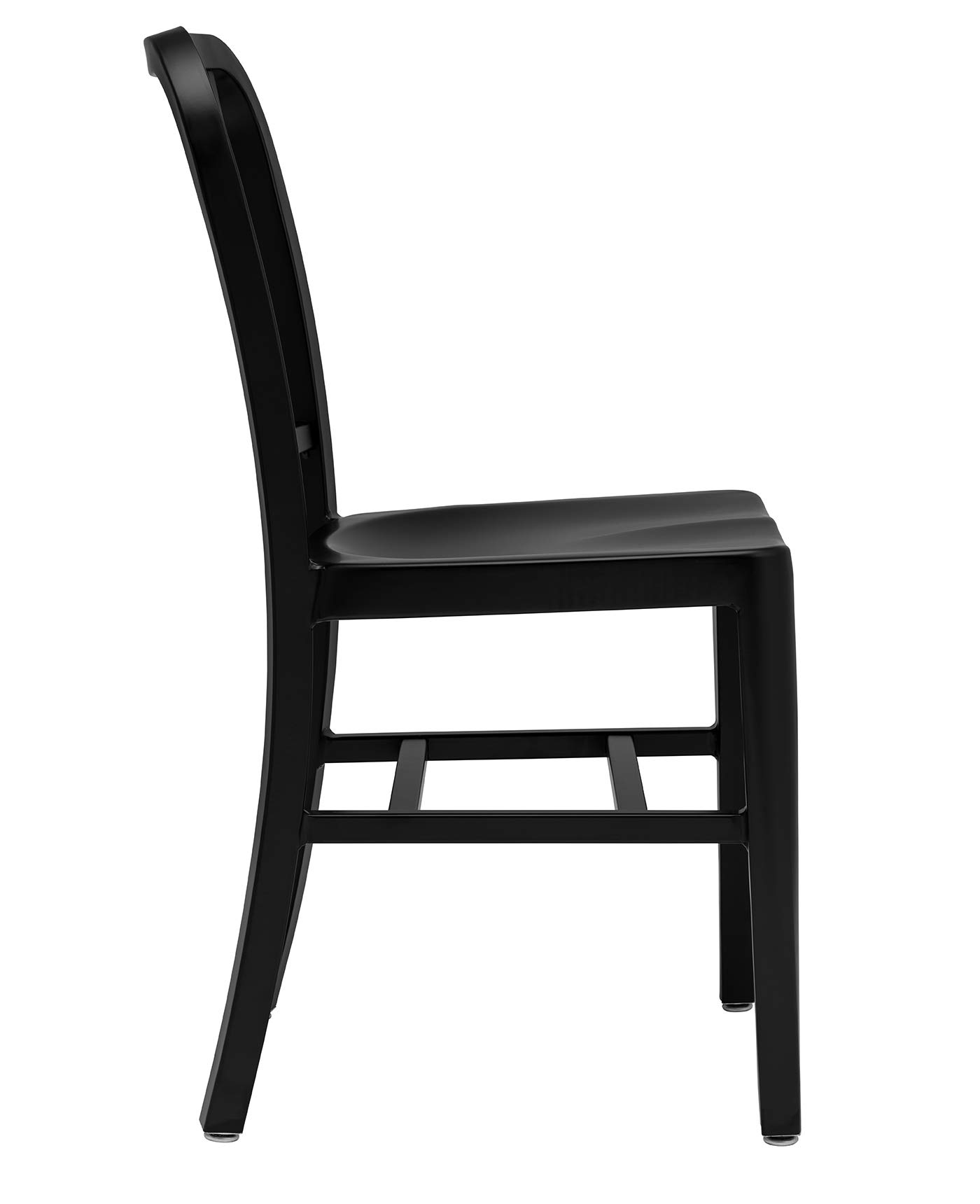 Laura Davidson Bryant Side Chairs Set of 2 - Lightweight Aluminum Dining & Office Chairs with Armrests, Commercial Grade, Black - Perfect for Restaurants, Cafes, and Home Workspaces