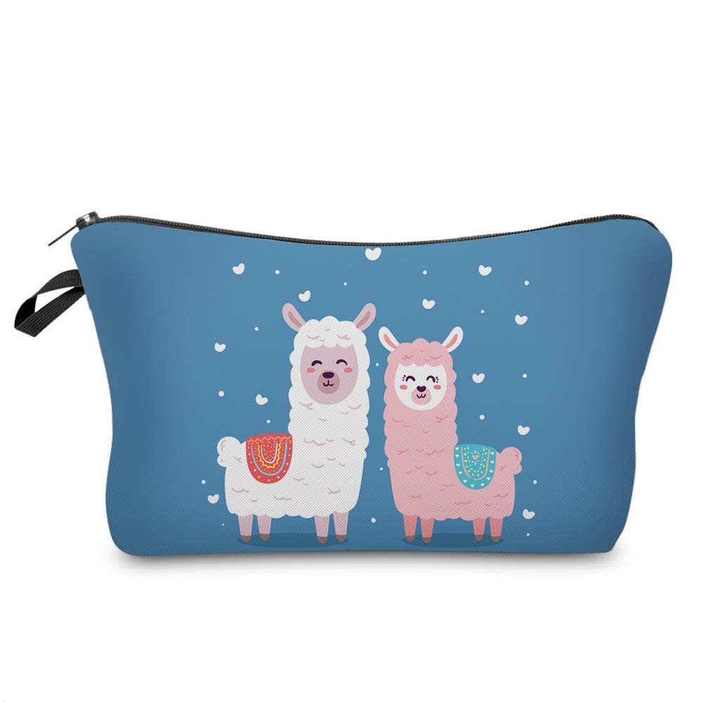 ASCHAR Adorable Waterproof Travel Makeup Bag for Women - Roomy Cosmetic & Toiletry Organizer with Cute Llama Design - Perfect Gift for Travel, Gym, and Daily Essentials Storage (Model 51375)