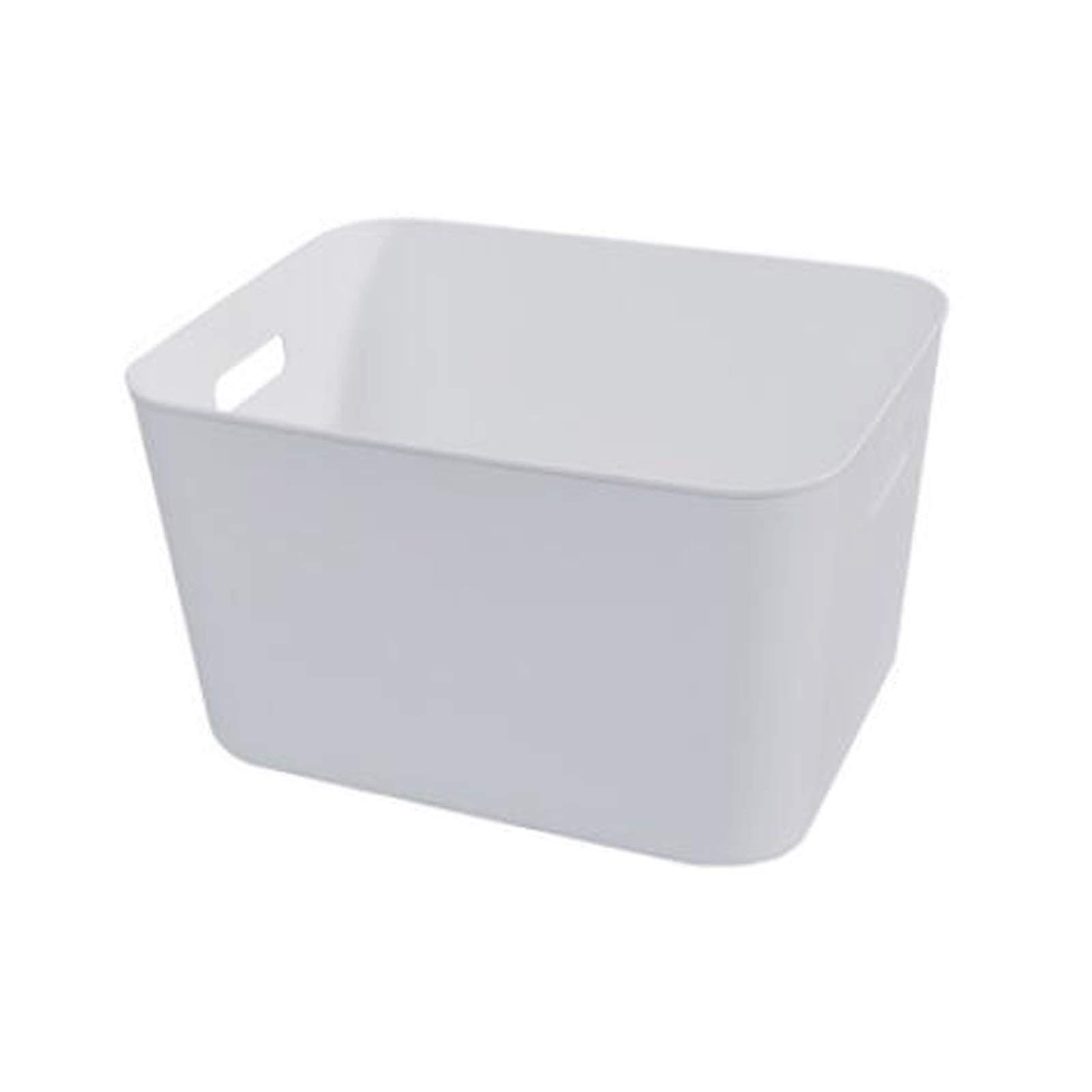 WOCOYO White Storage Boxes for Home & Office - Small Plastic Organizer for Cosmetics, Snacks, Stationery & Desk Accessories (Set of 2, Durable S Size) | Perfect for Bathroom, Bedroom & Office Organization