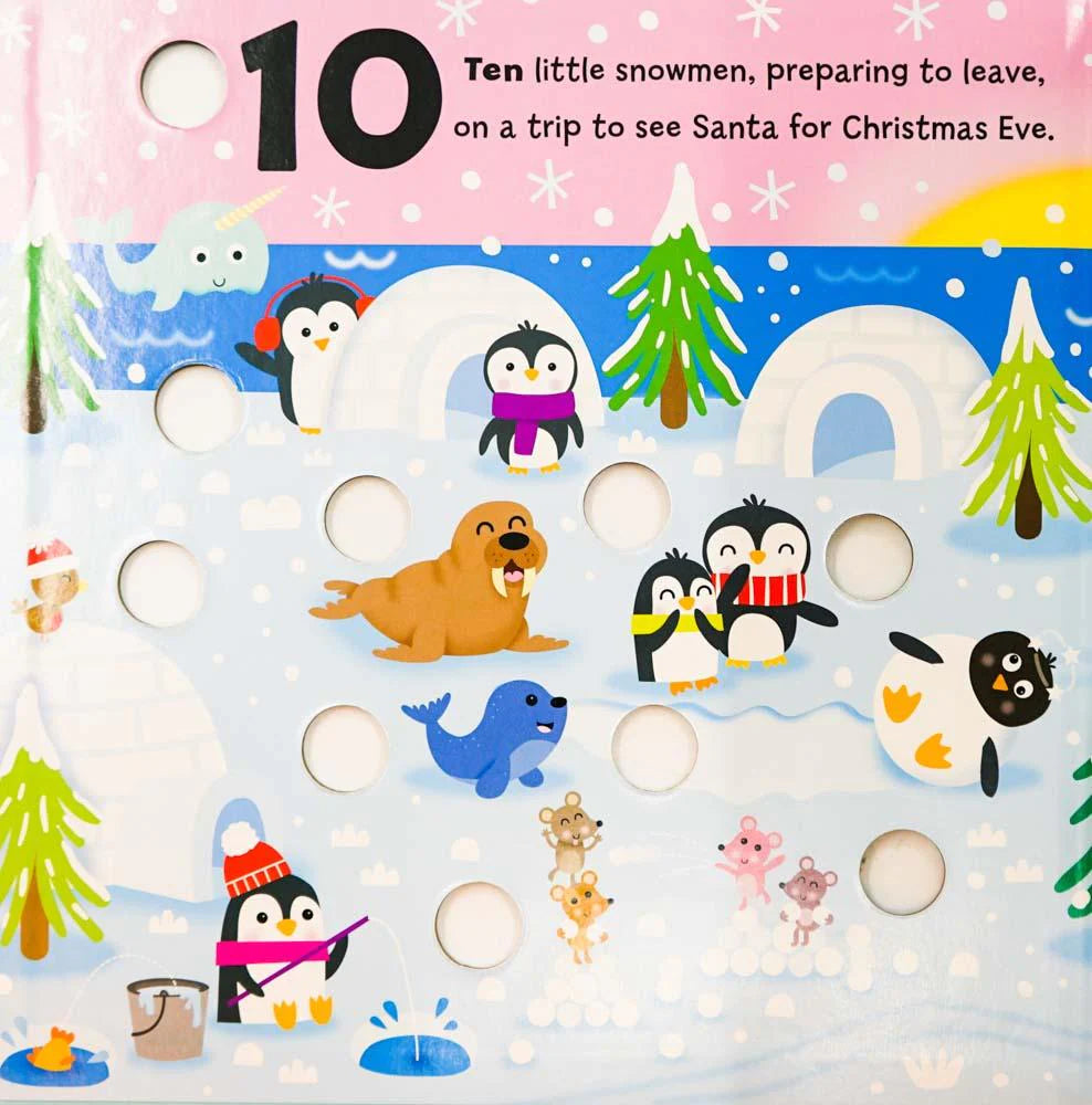 10 Little Snowmen Christmas Decorations - Festive Holiday Snowman Ornaments for Tree, Home & Office Decor - Perfect for Xmas Party, Gift & Winter Decorating