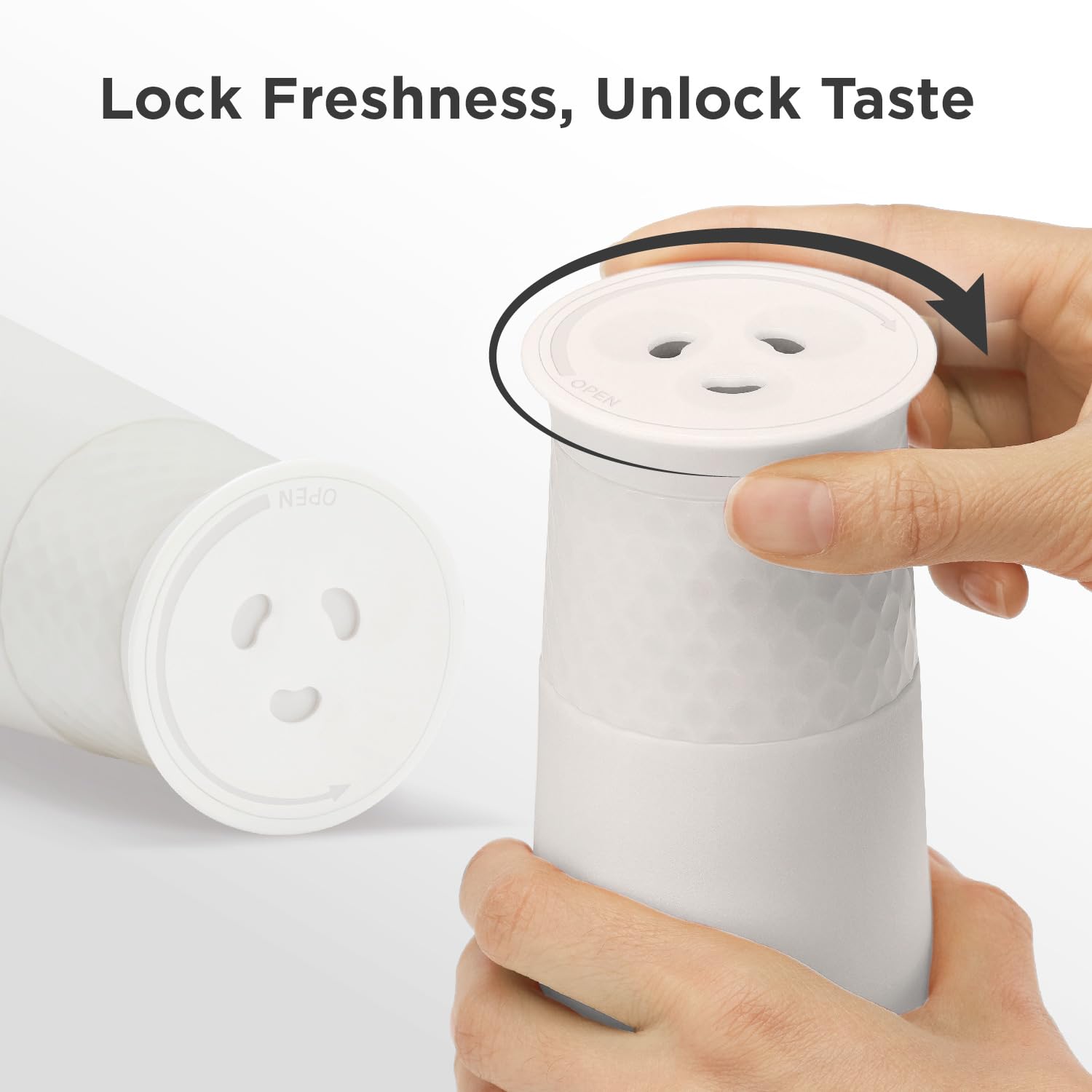 Rechargeable Electric Gravity Salt and Pepper Grinder - Adjustable Coarseness, One-Hand Operated, Refillable & Lightweight Spice Dispenser (White) | Perfect for Kitchen, Dining Table, Camping & Outdoor Cooking