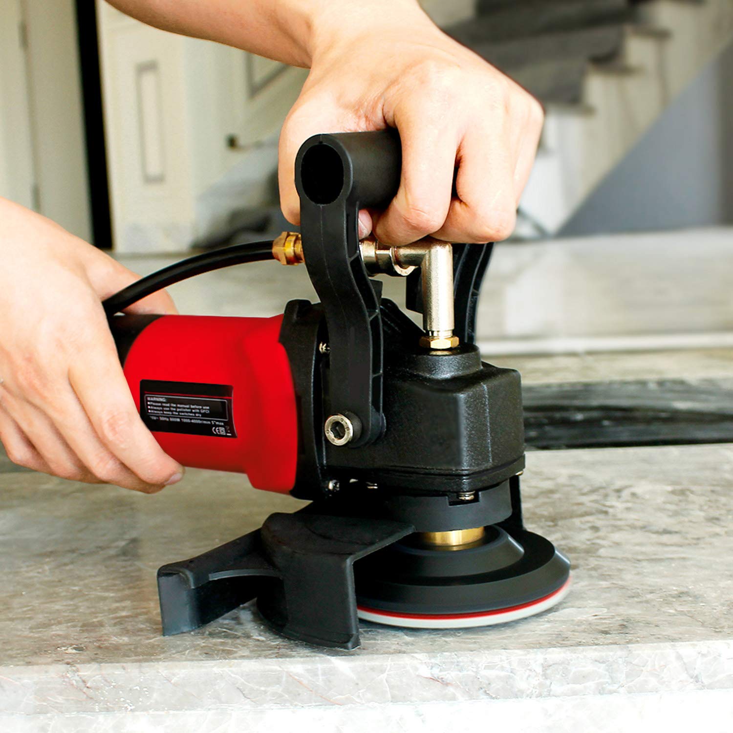 800W 110V Variable Speed 4-Inch Wet Polisher Grinder with Diamond Polishing Pads - Professional Stone Polishing Tool for Granite, Marble, Concrete & Natural Stone - Perfect for Countertops, Floors & DIY Home Renovation Projects
