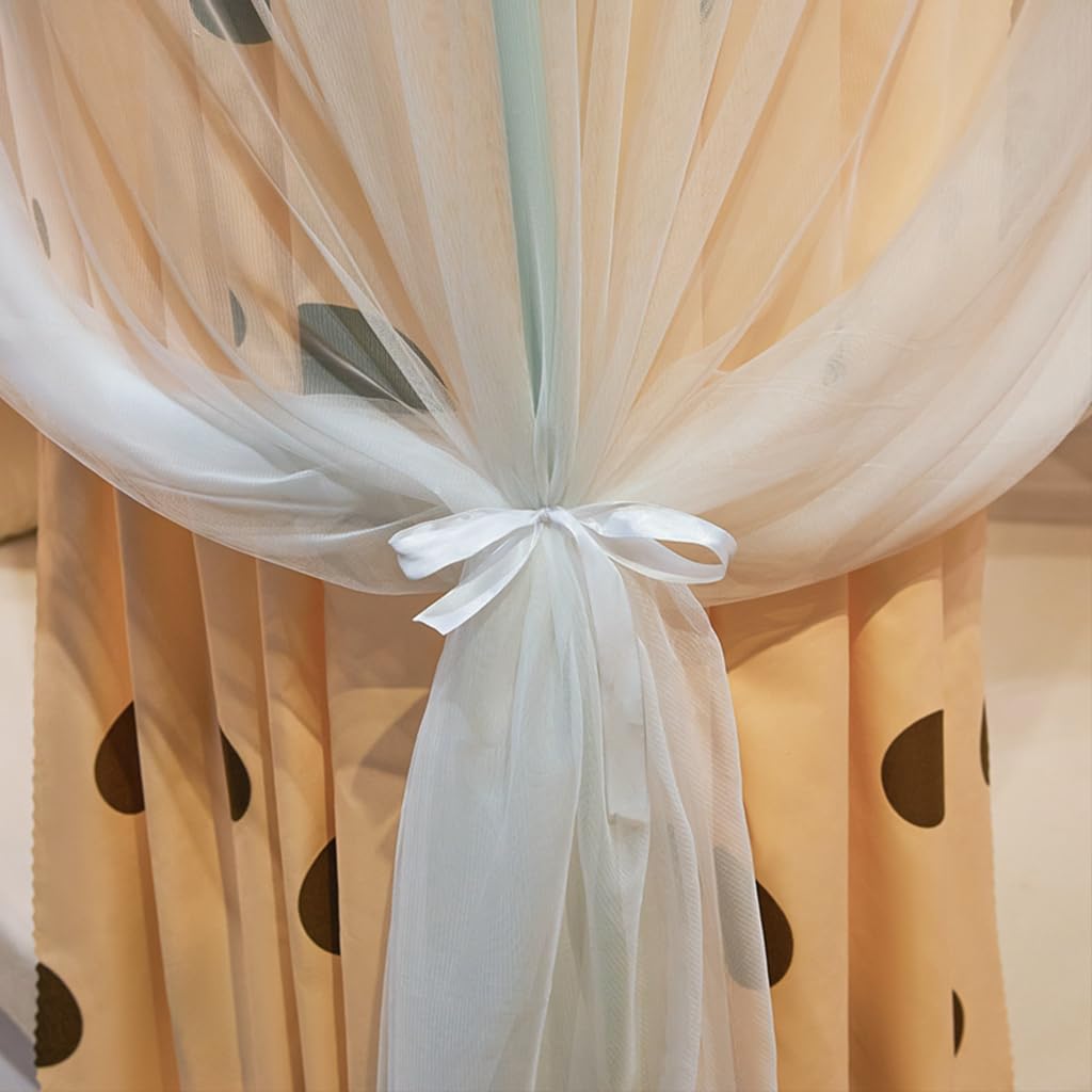 Princess 4 Corner Post Bed Canopy & Mosquito Net for Girls Bedroom - Twin/Full/Queen/King Size (Flower-Jade, Full) - Perfect for Kids Rooms, Adult Bedrooms & Dreamy Sleep Protection