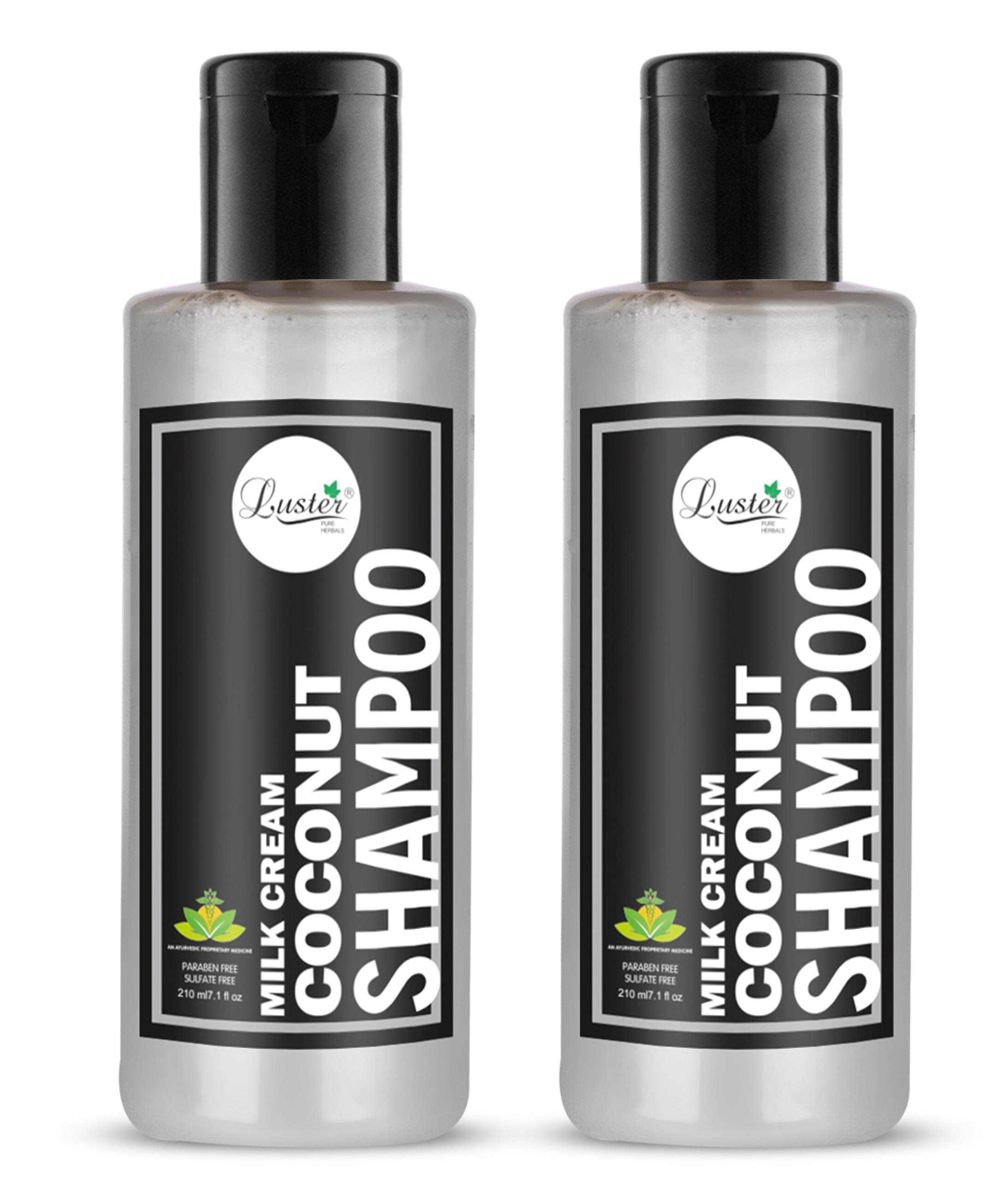 Organic Coconut Shampoo for Hair Growth & Damage Repair - Natural Hair Fall Control Treatment for All Hair Types | Sulfate & Paraben Free | 2 Pack (210ml) | Perfect for Daily Use & Salon-Quality Results at Home