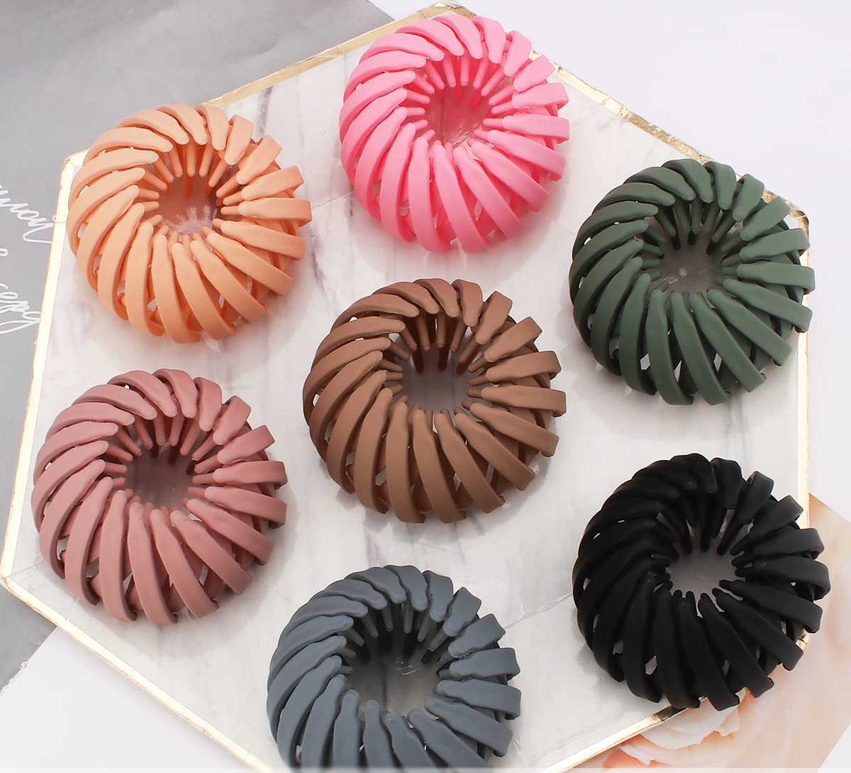 STYLEDOSE 3-Pack Multicolor Bird Nest Hair Clips - Expandable Bun & Ponytail Holder for Women & Girls - Perfect for School, Work, Parties & Everyday Hairstyles