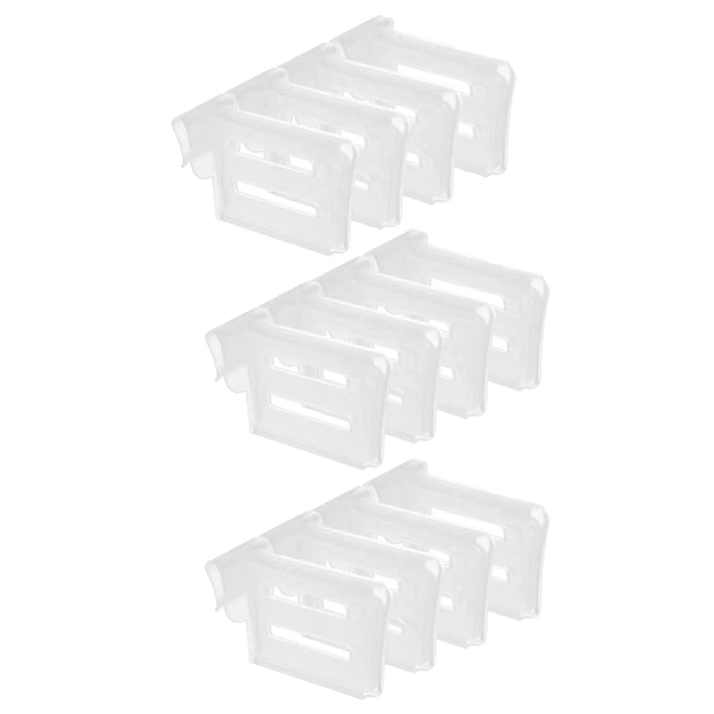 Angoily 12-Piece Retractable Fridge Organizer Set - Refrigerator Door Shelf Bin Clips, Food Storage Separators & Drawer Dividers - Perfect for Organizing Fruits, Vegetables, Snacks & Condiments in Your Kitchen