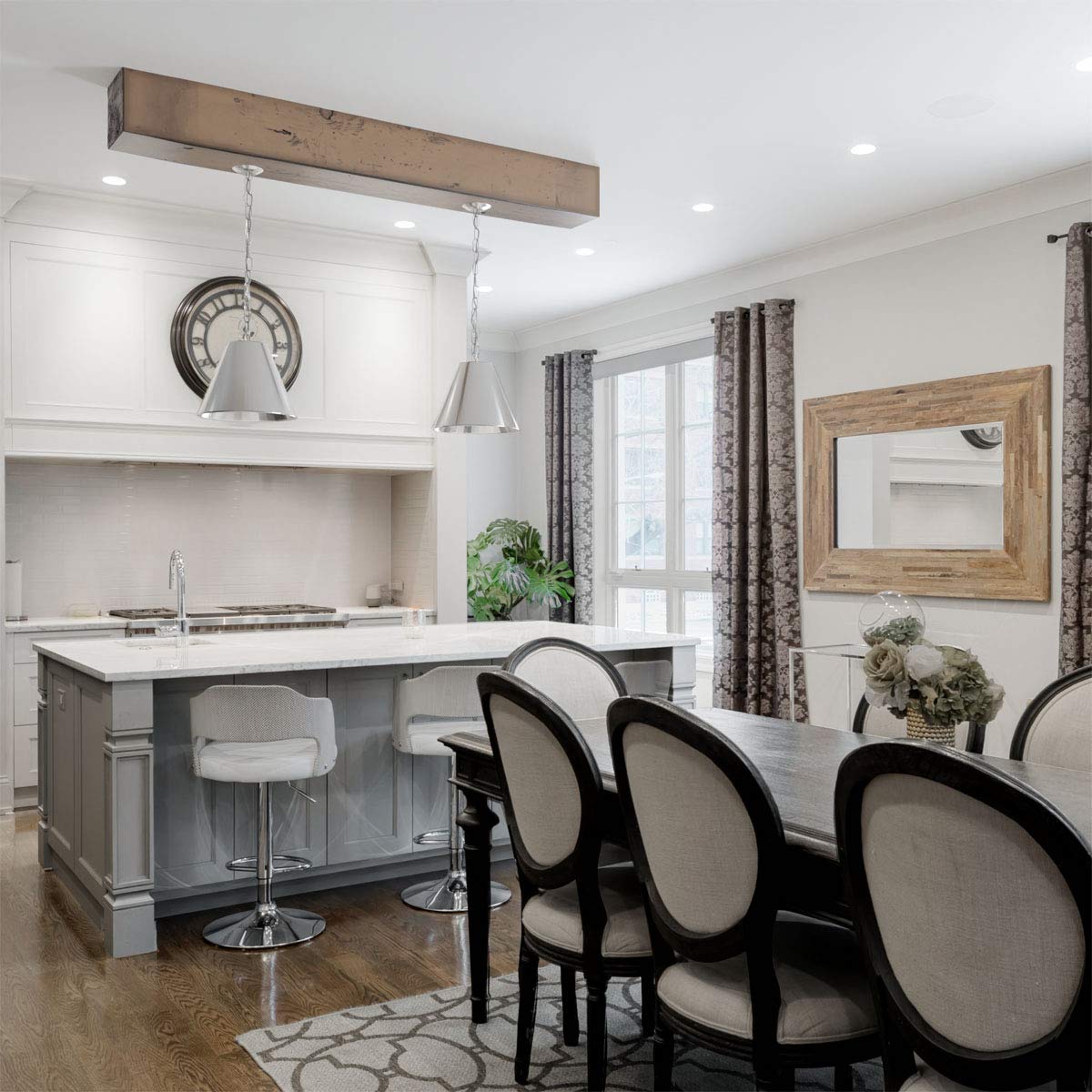 Ekena Millwork BMKP3C0040X040X096ZD 3-Sided U-Shaped Knotty Pine Endurathane Faux Wood Ceiling Beam - 4