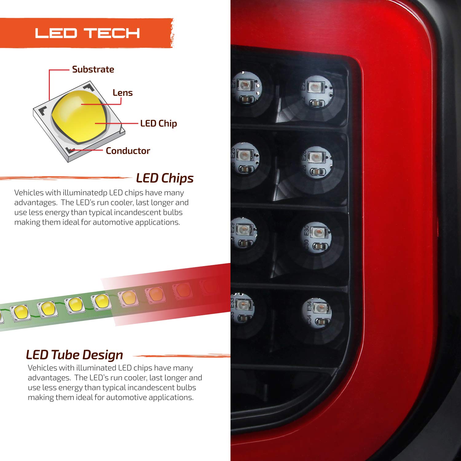 AKKON 2019 Upgraded LED Taillights for 2008-2011 Subaru Impreza & WRX - Red Bar Housing Black - Enhanced Visibility & Style for Night Driving & Car Customization