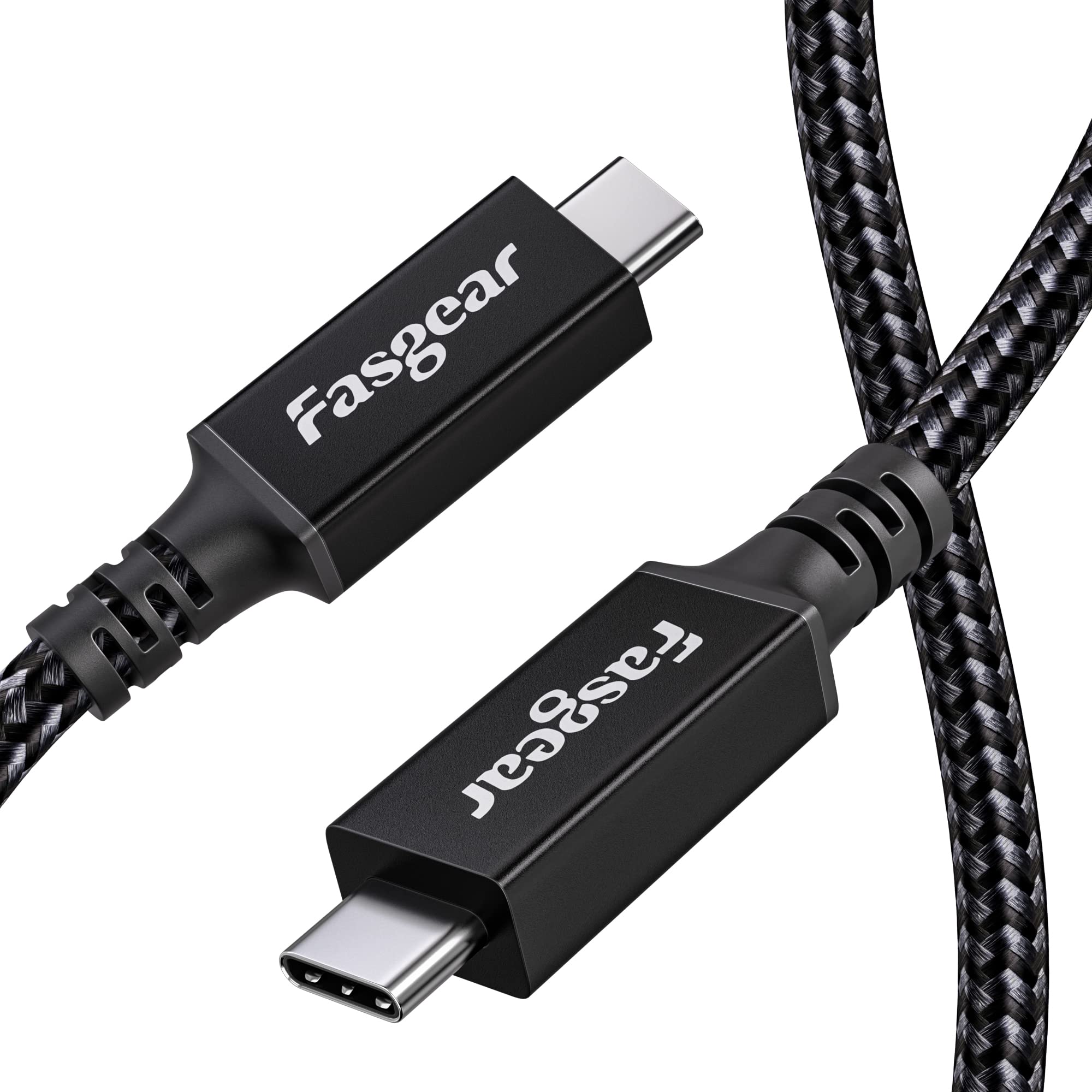 Fasgear USB 4 Cable 3ft (40Gbps USB C to USB C) - 100W Fast Charging & 8K 60Hz Video - Compatible with MacBook, iPad Pro, Galaxy S23, External SSD, eGPU, Monitors - Perfect for Home Office, Gaming & 4K Video Editing