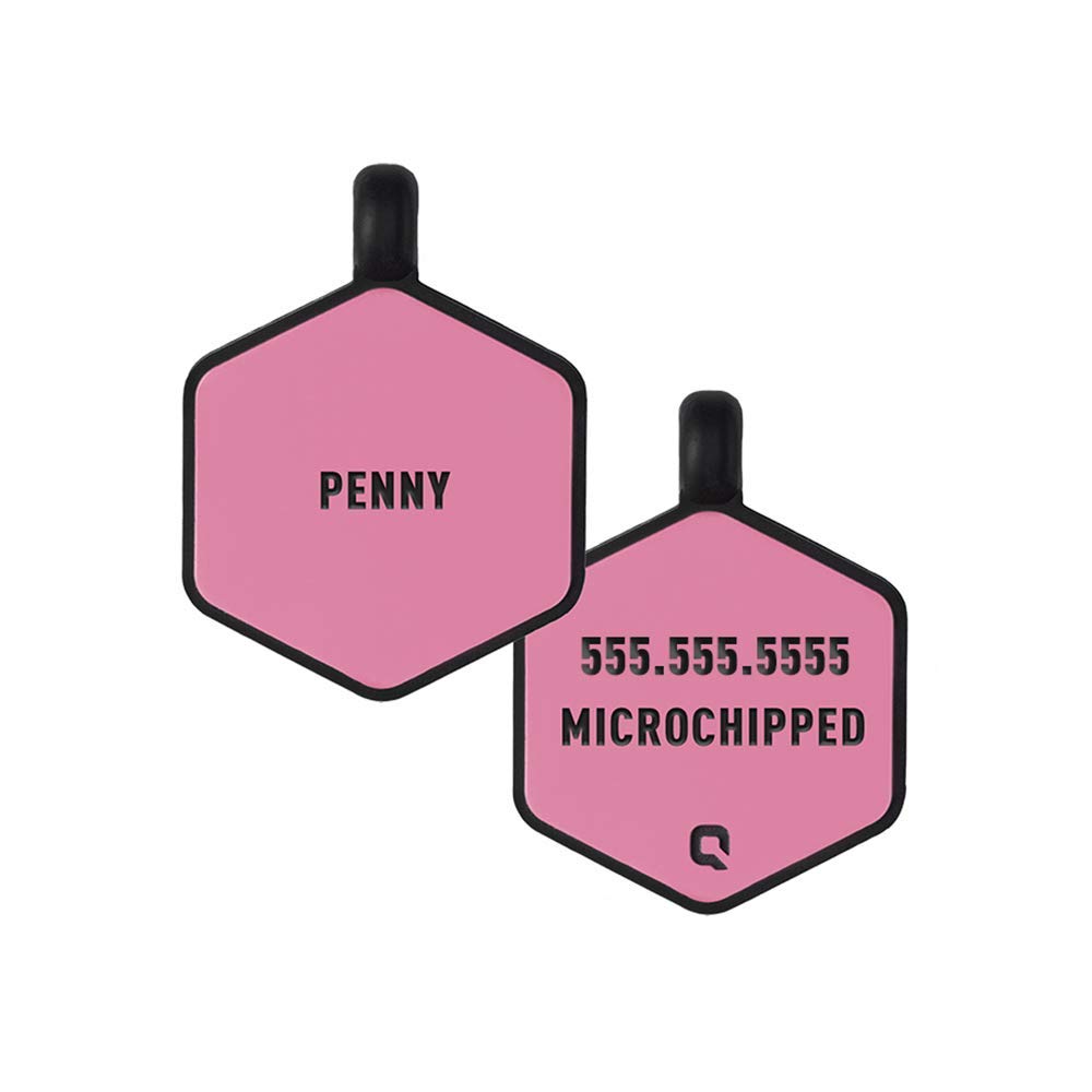 Custom Engraved Silicone Dog ID Tag with Rose Hex Design - Personalized Pet Collar Accessory for Dogs & Puppies - Perfect for Daily Walks, Vet Visits & Outdoor Adventures