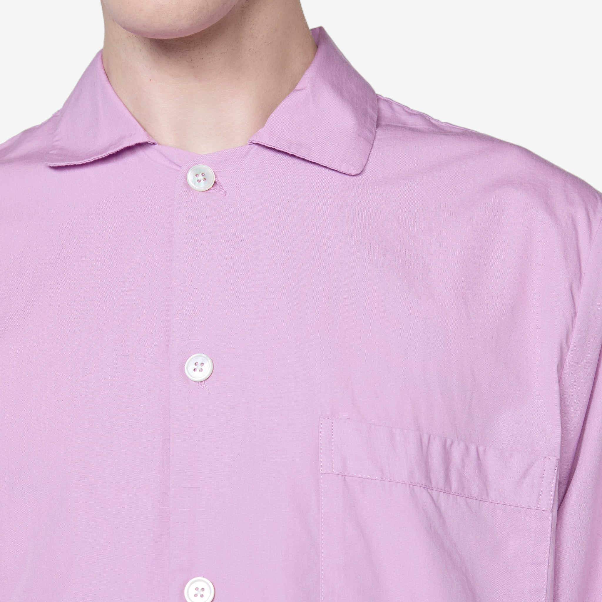 Premium Cotton Poplin Pajama Shirt for Women - Soft & Breathable Sleepwear in Purple & Pink - Perfect for Nighttime Comfort & Lounge Wear