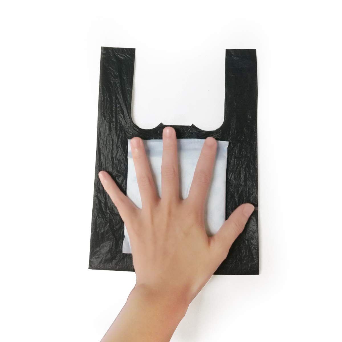 200 Counts Sanitary Waste Bags for Women - Disposable Personal Hygiene Bags with Handles for Sanitary Napkins, Tampons & Diapers - Travel, Home & Public Restroom Use (Black)