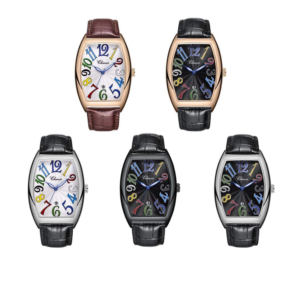 MASTOP Luxury Men's Business Watch - Waterproof Luminous Calendar Quartz Watch with Genuine Leather Strap (Black/White) | Perfect for Office, Formal Events & Everyday Wear