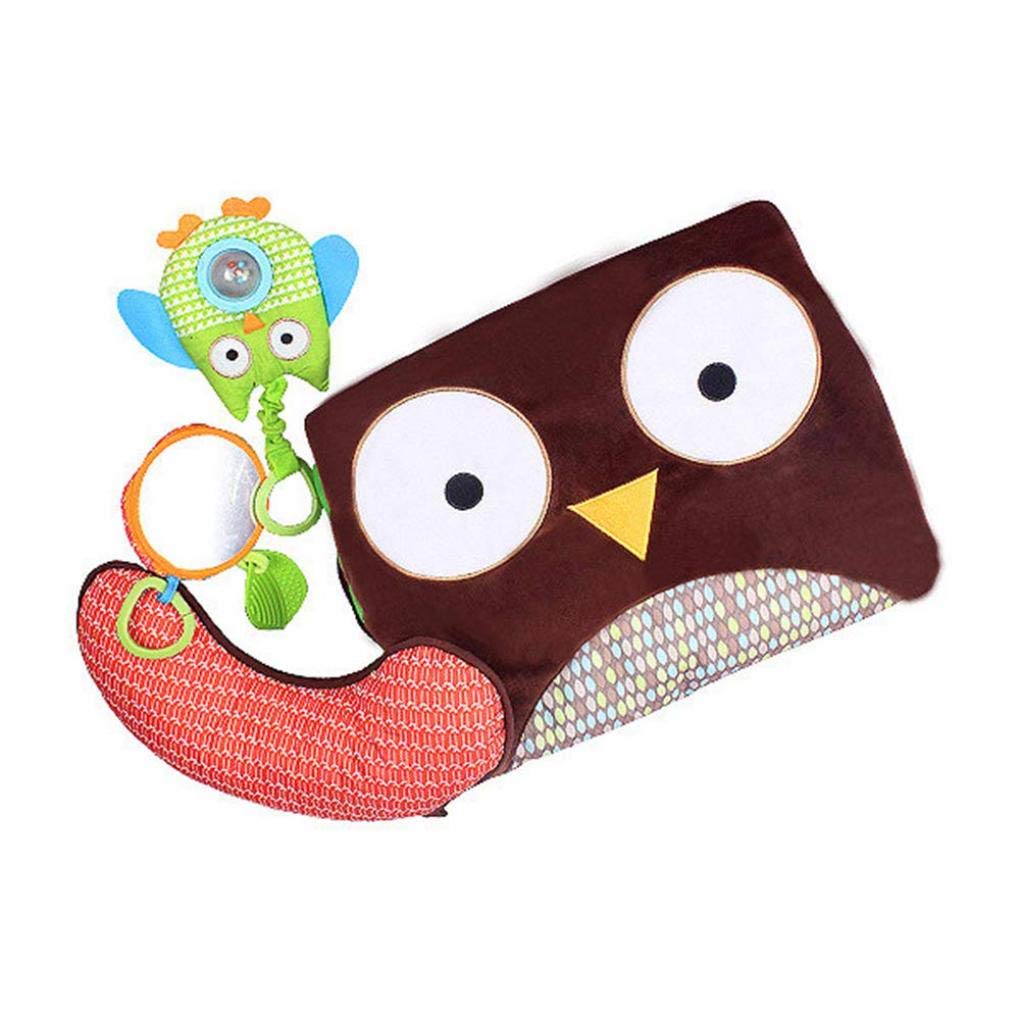 Soft Cartoon Owl Baby Play Mat with Safety Mirror & Hanging Toys - Non-Toxic Tummy Time Crawling Mat for Newborns & Infants - Perfect for Nursery Floor Play, Sensory Development & Early Learning Activities