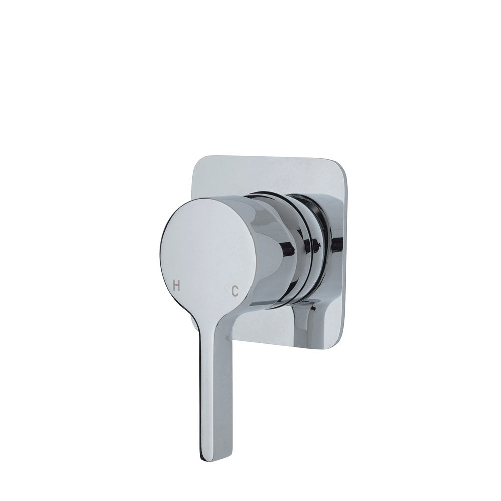 Fienza Sansa Soft Square Plate Wall Mixer in Chrome - Modern Bathroom Faucet for Sink, Vanity, and Kitchen | Durable & Stylish Design for Home & Commercial Use