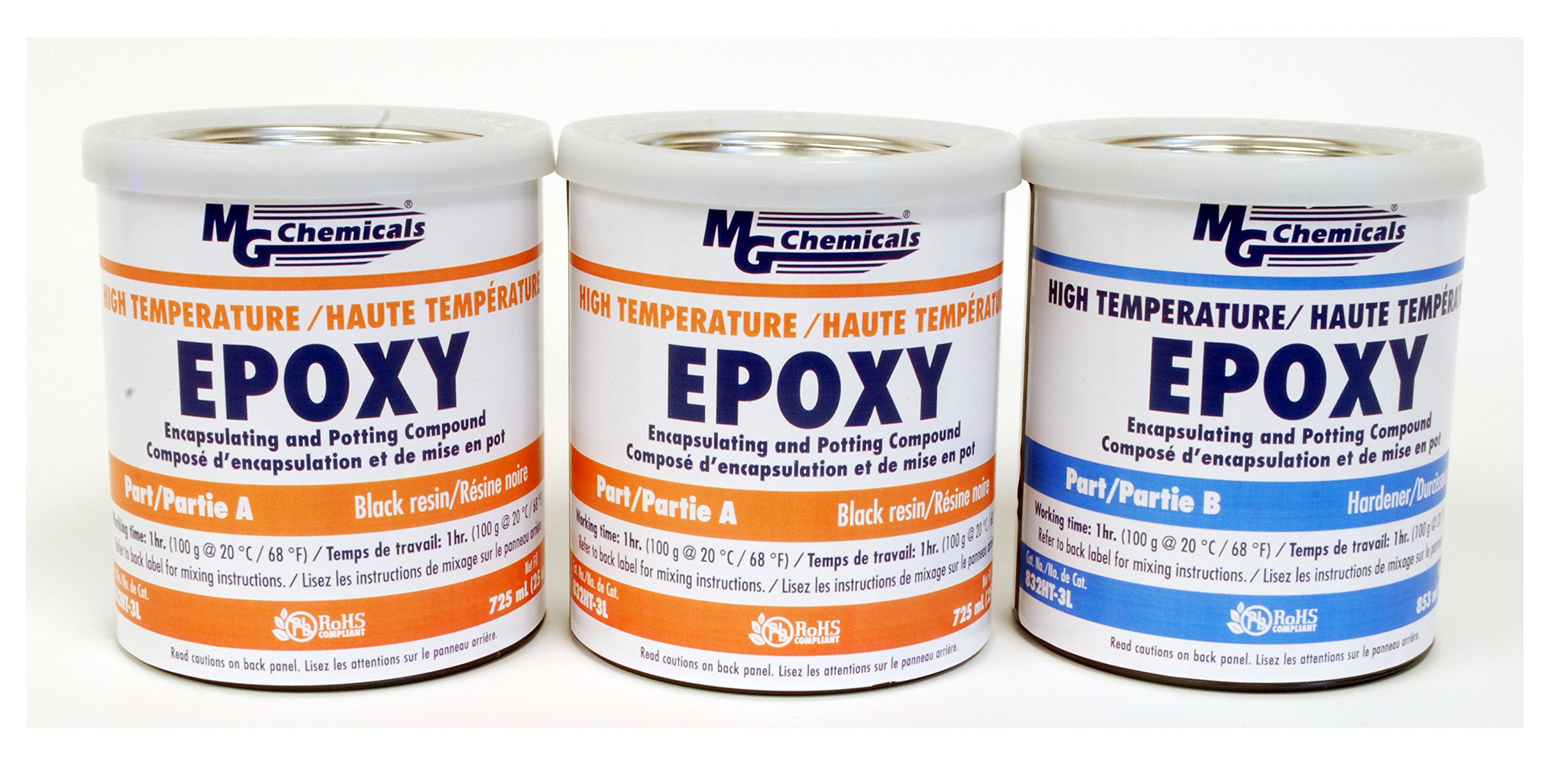 MG Chemicals 832HT High-Temperature Black Epoxy Encapsulant - 78 fl oz 2-Part Potting Compound Kit for Electronics Protection | Ideal for Circuit Boards, Sensors & Harsh Environments
