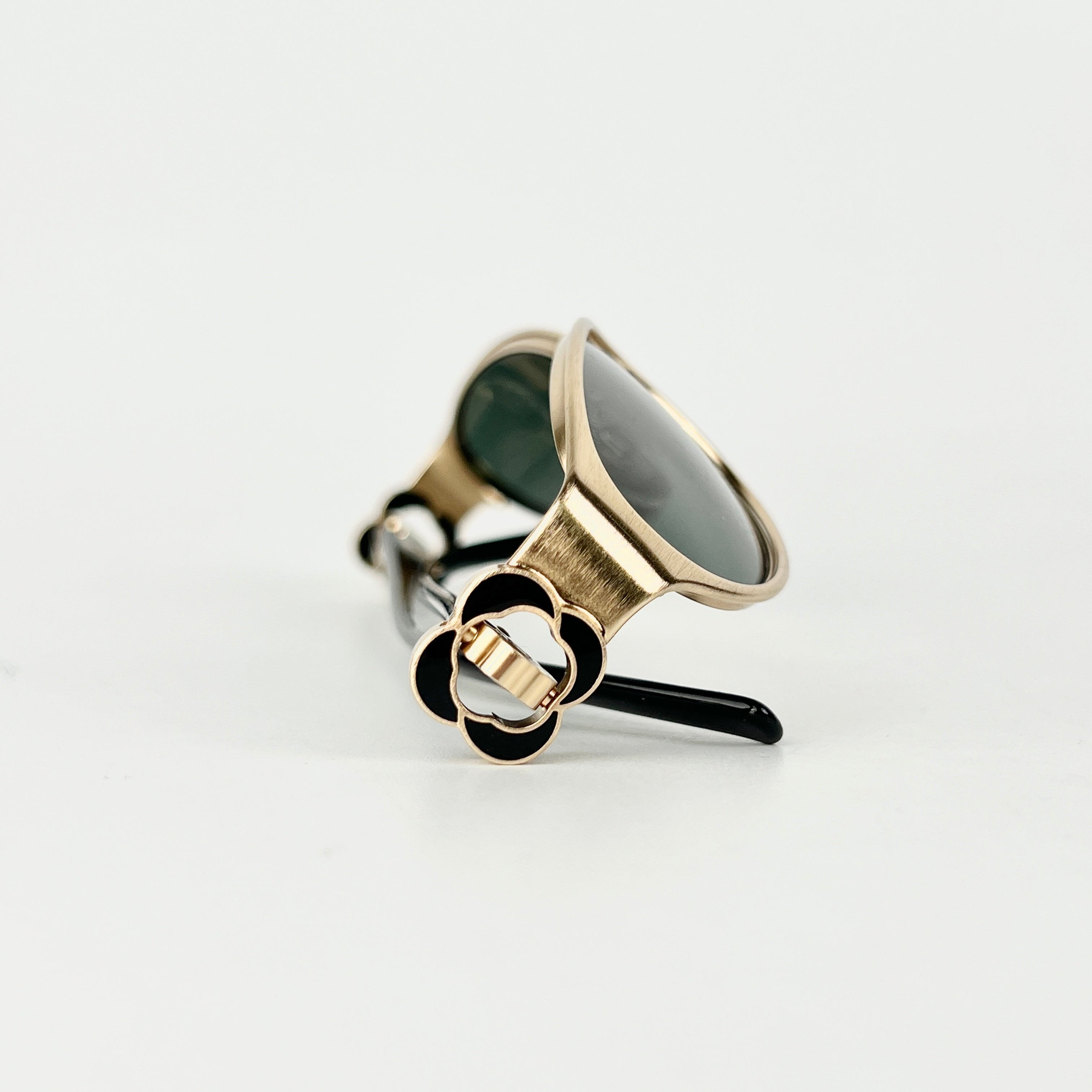 Chanel Gold and Black Sunglasses for Women - Luxury Designer Shades for Fashion, Beach & Outdoor Activities