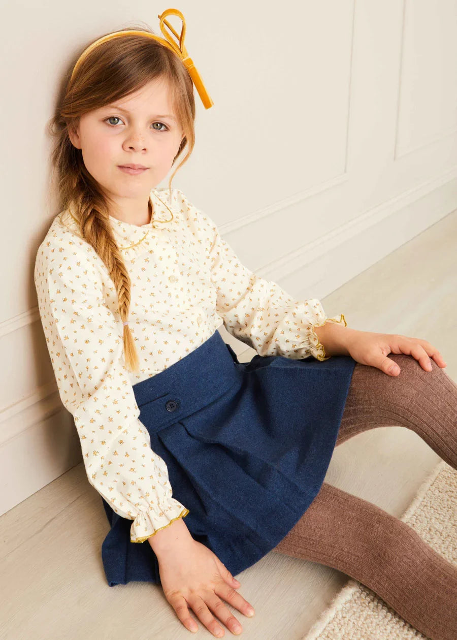 Blue Pleated Kilt Skirt for Girls 4-10 Years | Tartan School Uniform Skirt | Perfect for School, Dance & Special Occasions