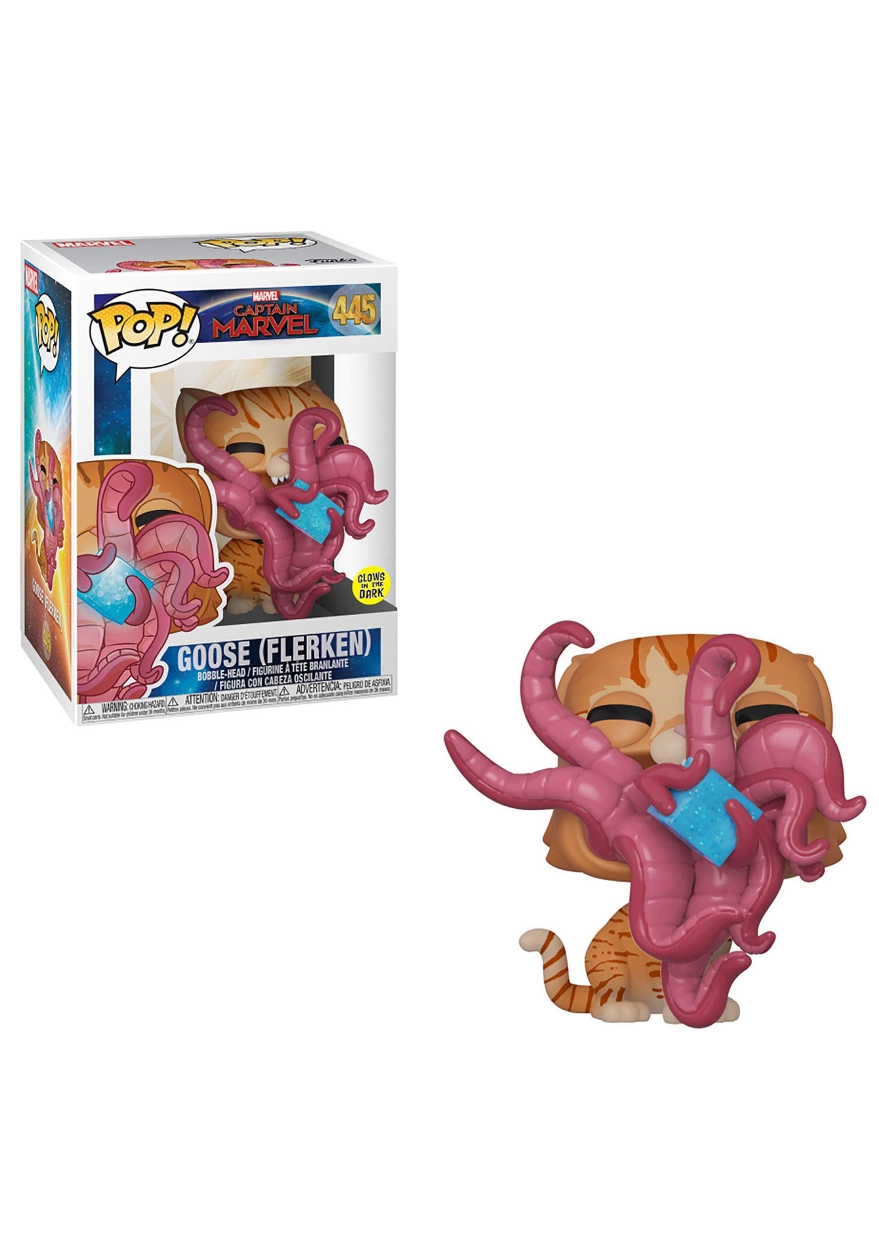 Captain Marvel Goose Flerken #445 Funko Pop Vinyl Figure - Collectible Marvel Movie Merchandise for Display & Gifts