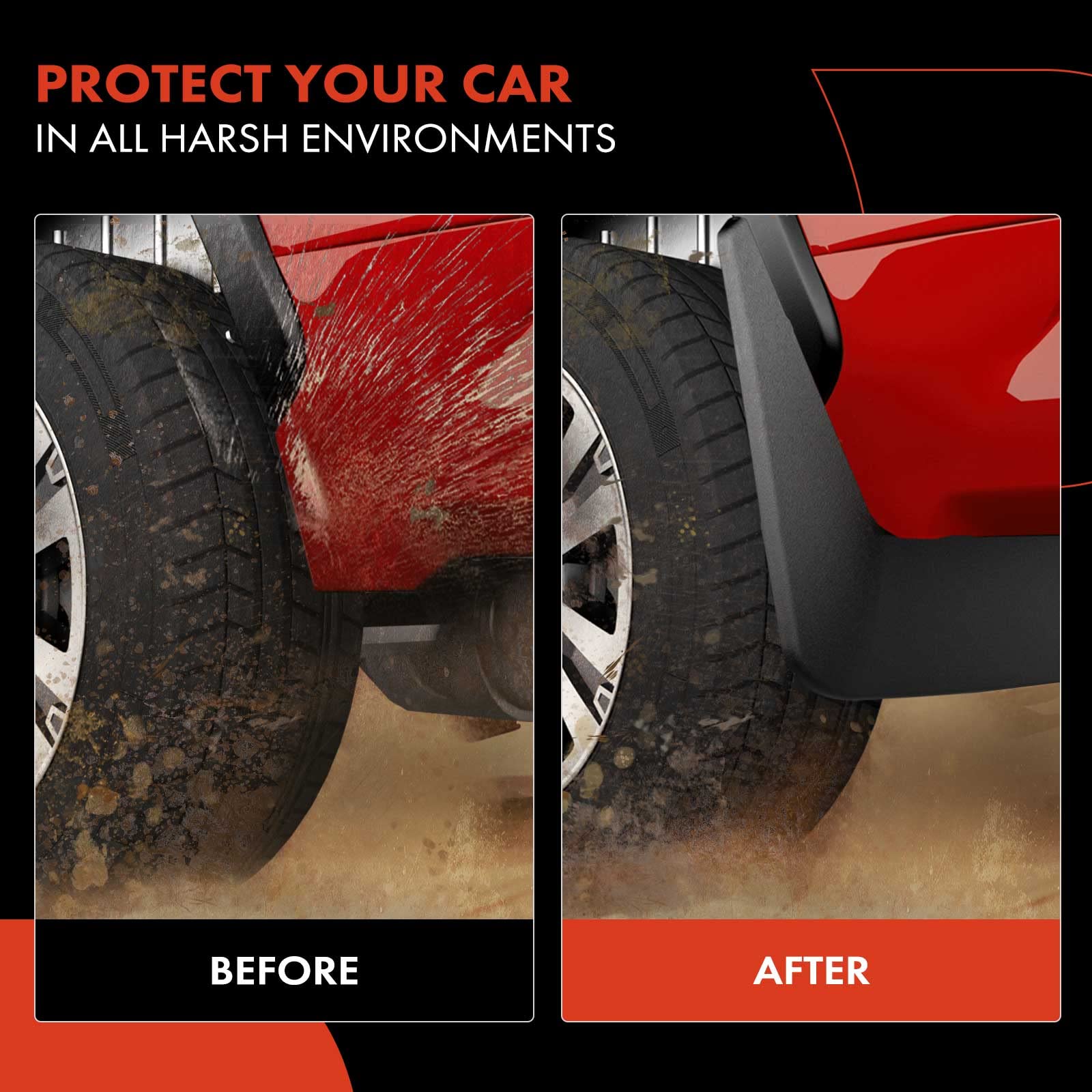 Premium 4PCS Mud Flaps Splash Guards for Honda Accord 2003-2007 Sedan - Front & Rear Set with Hardware Accessories | All-Weather Protection Against Road Debris & Splashes