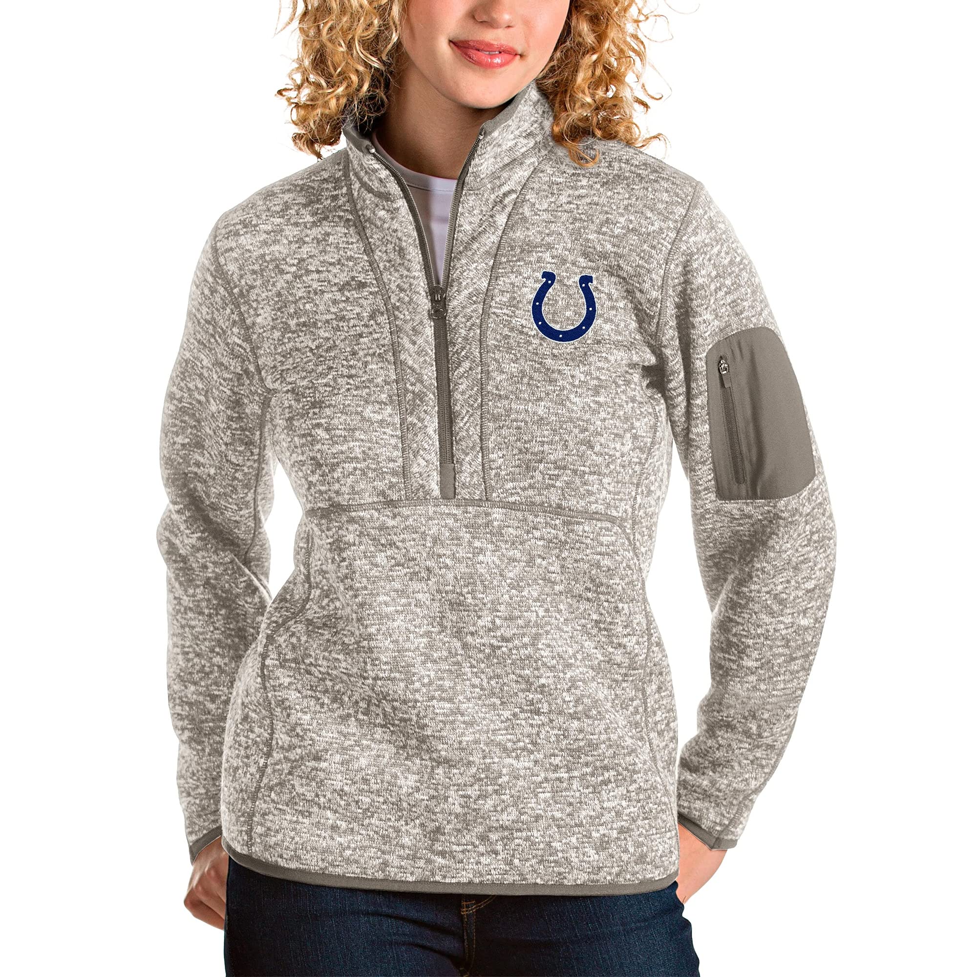 Antigua Women's Charcoal Tampa Bay Buccaneers Fortune Half-Zip Pullover Jacket - NFL Football Fan Gear for Game Day & Casual Wear