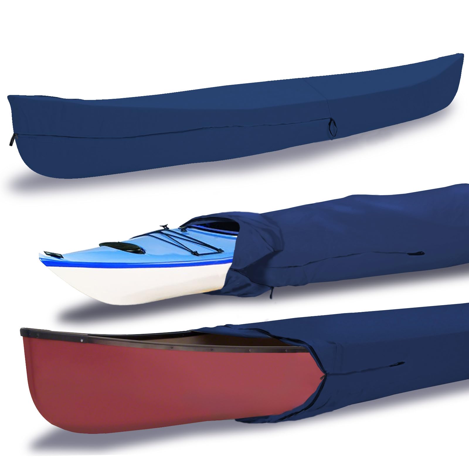 EliteShield Waterproof UV-Resistant Kayak Canoe Cover - Marine Grade Polyester Boat Storage Protection for 15-16 ft Length, 116