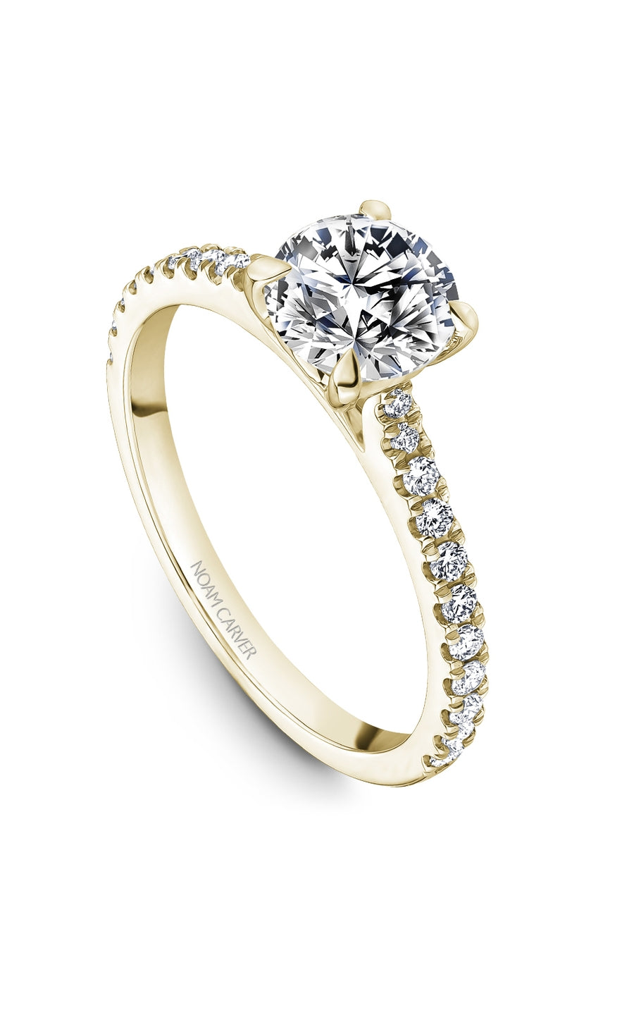Noam Carver B525 01YA Bridal Engagement Ring - 14K White Gold Diamond Wedding Ring for Women, Perfect for Proposals & Anniversaries