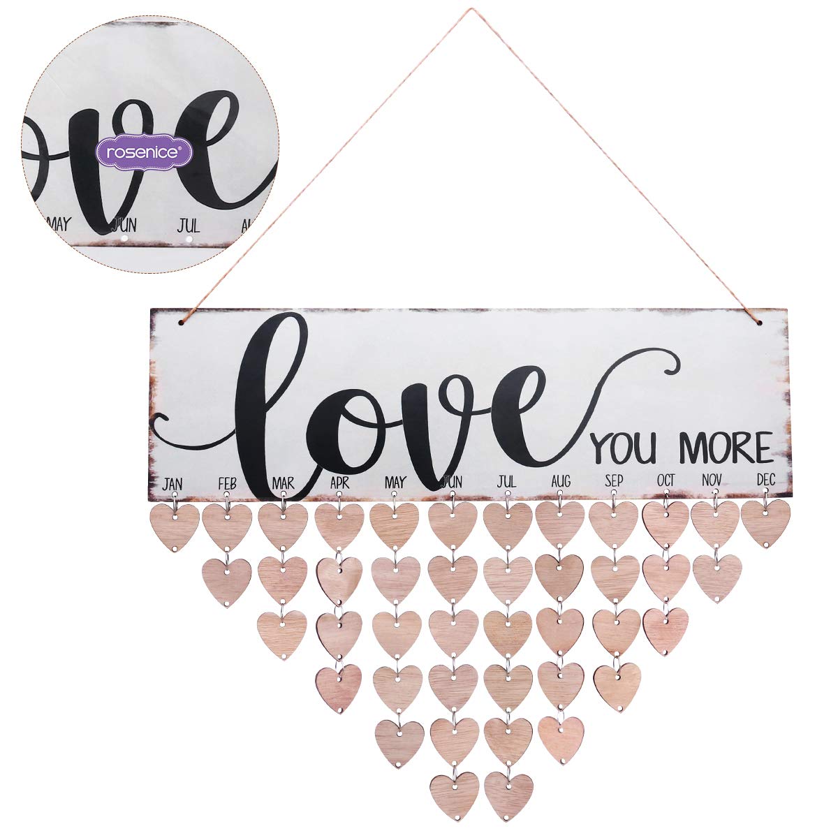 Wooden Block Birthday Calendar - Family Birthday Reminder Wall Calendar with Wooden Blocks | Perfect for Home, Office & Gift Giving | Track Important Dates & Anniversaries