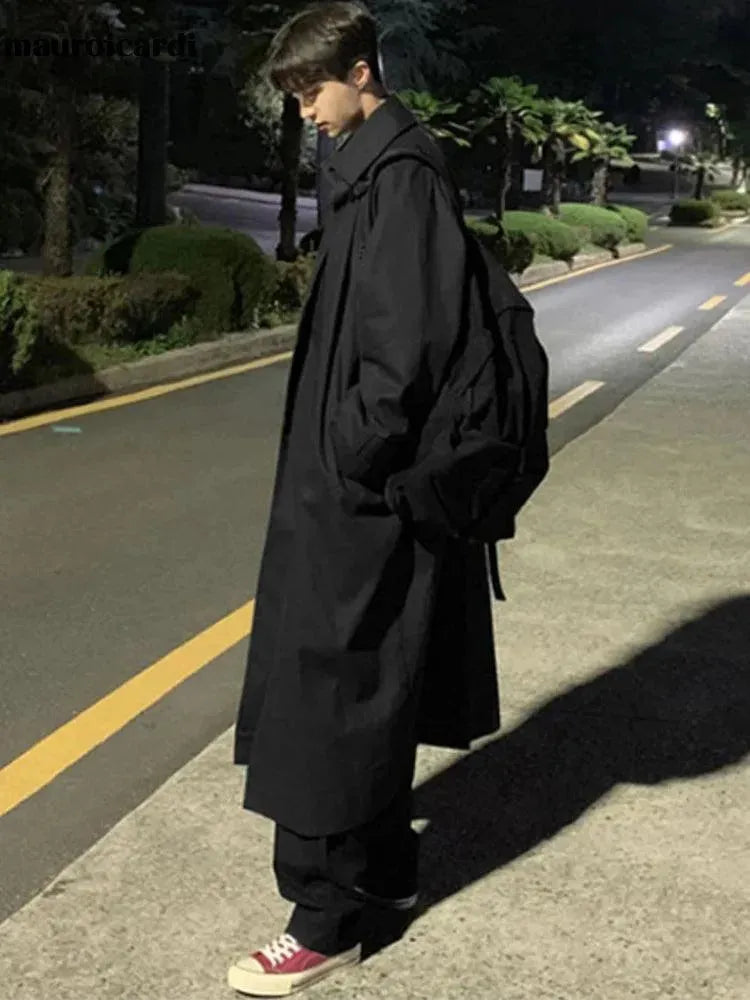 Men's Long Oversized Overcoat Winter Warm Wool Blend Trench Coat - Perfect for Office, Dating & Formal Occasions