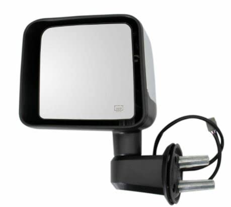 Power Heated Chrome Side Mirror Replacement for Jeep Wrangler & Truck - Driver Side Left (LH) - Durable & Anti-Fog for Safe Winter Driving & Off-Road Adventures