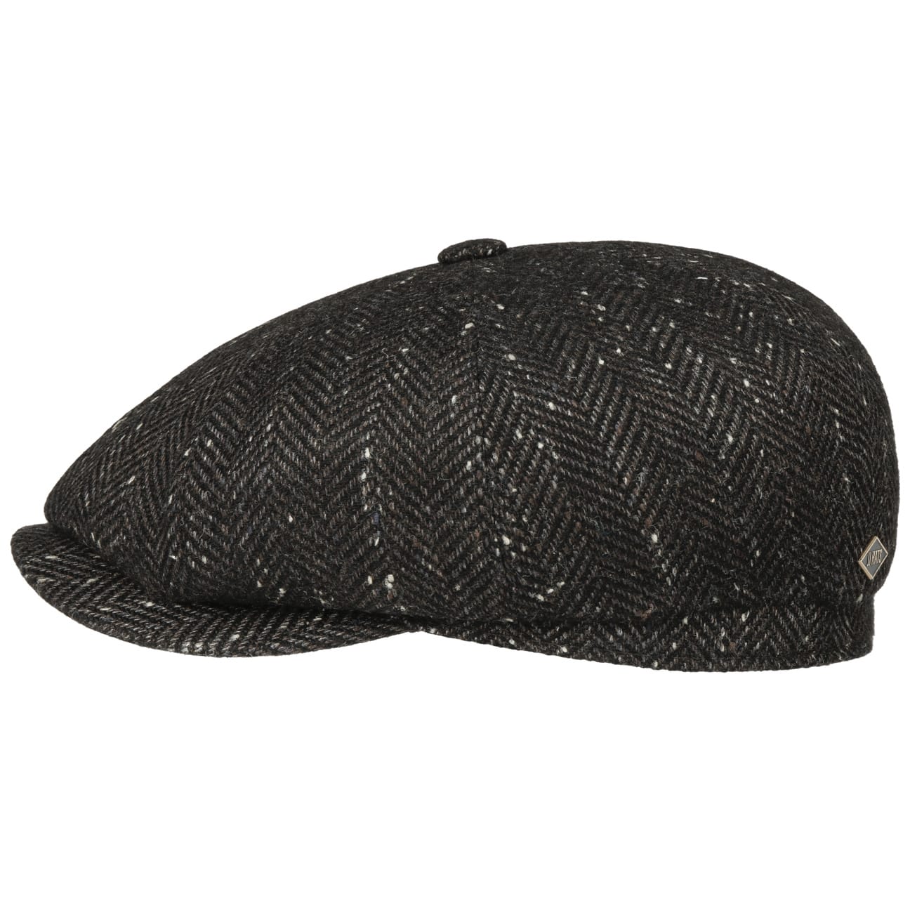 JJ Hats Premium 8-Panel Herringbone Kashmir/Silk Cap - Stylish Unisex Baseball Hat for Outdoor Sports & Casual Wear