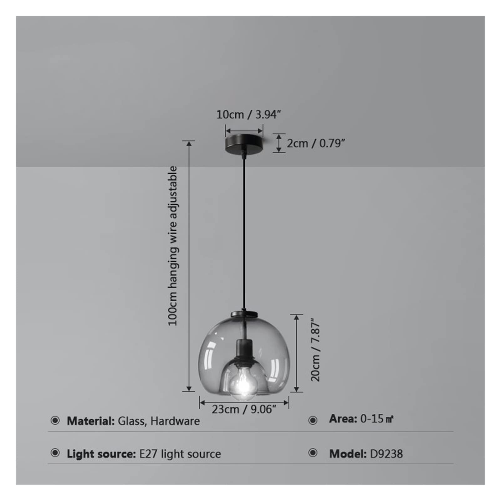 Modern LED Chandelier - Minimalist Glass Bubble Pendant Light with 1/2/3 Heads in Black/Smoke Grey for Dining Room, Living Room, Bedroom, Bar | Energy-Efficient Hanging Lamp for Home & Office Decor