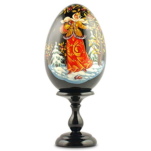 BestPysanky Hand-Painted Christmas Collectible Wooden Easter Egg - 6.25 Inch Ukrainian Folk Art Decor for Holiday Tree, Gift Giving & Home Display
