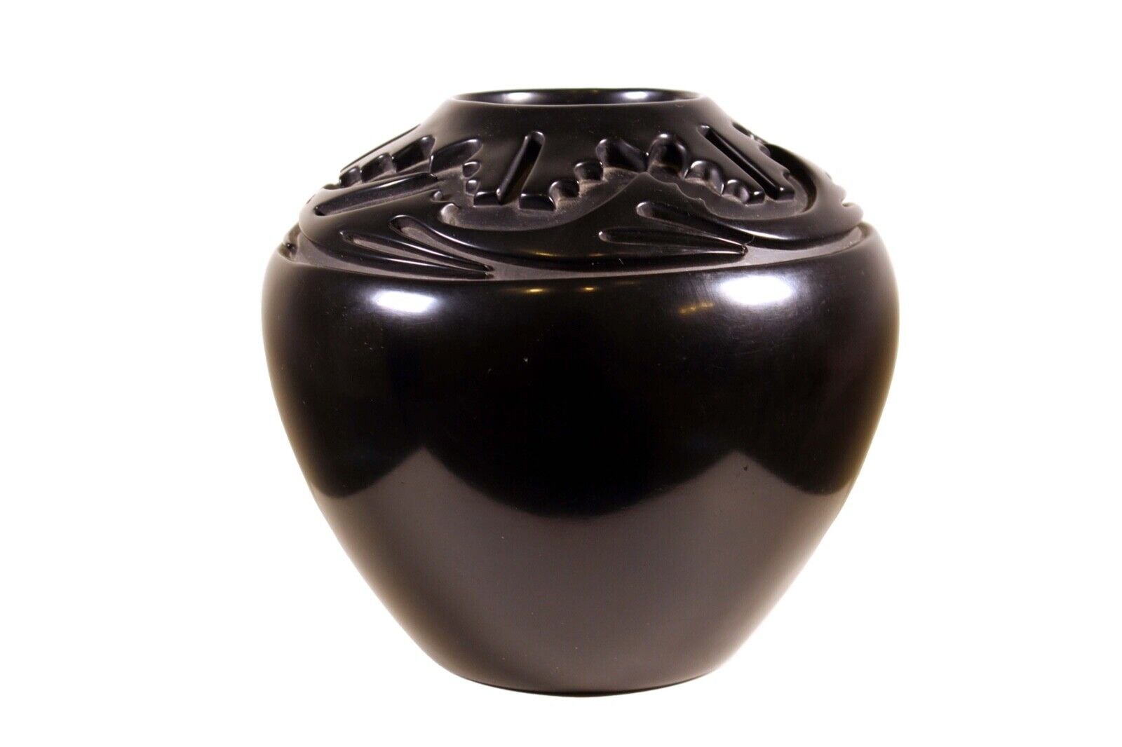 Ernest & Marion Harrington Santa Fe Design Black Glass Vase - Handcrafted Decorative Vase for Home, Office & Wedding Centerpieces